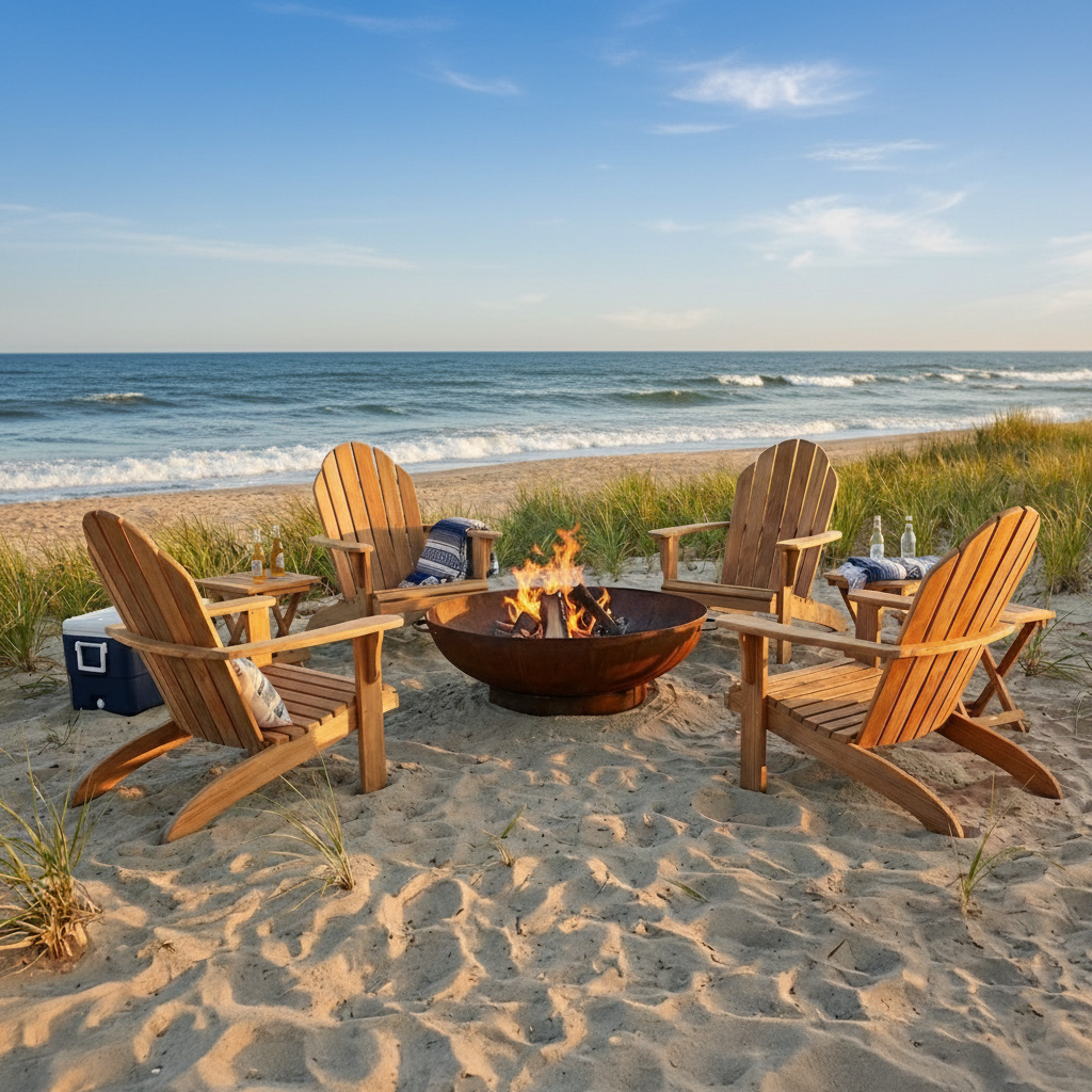 POVL Outdoor Teak Adirondack Chair - Set of 4 | AuthenTEAK