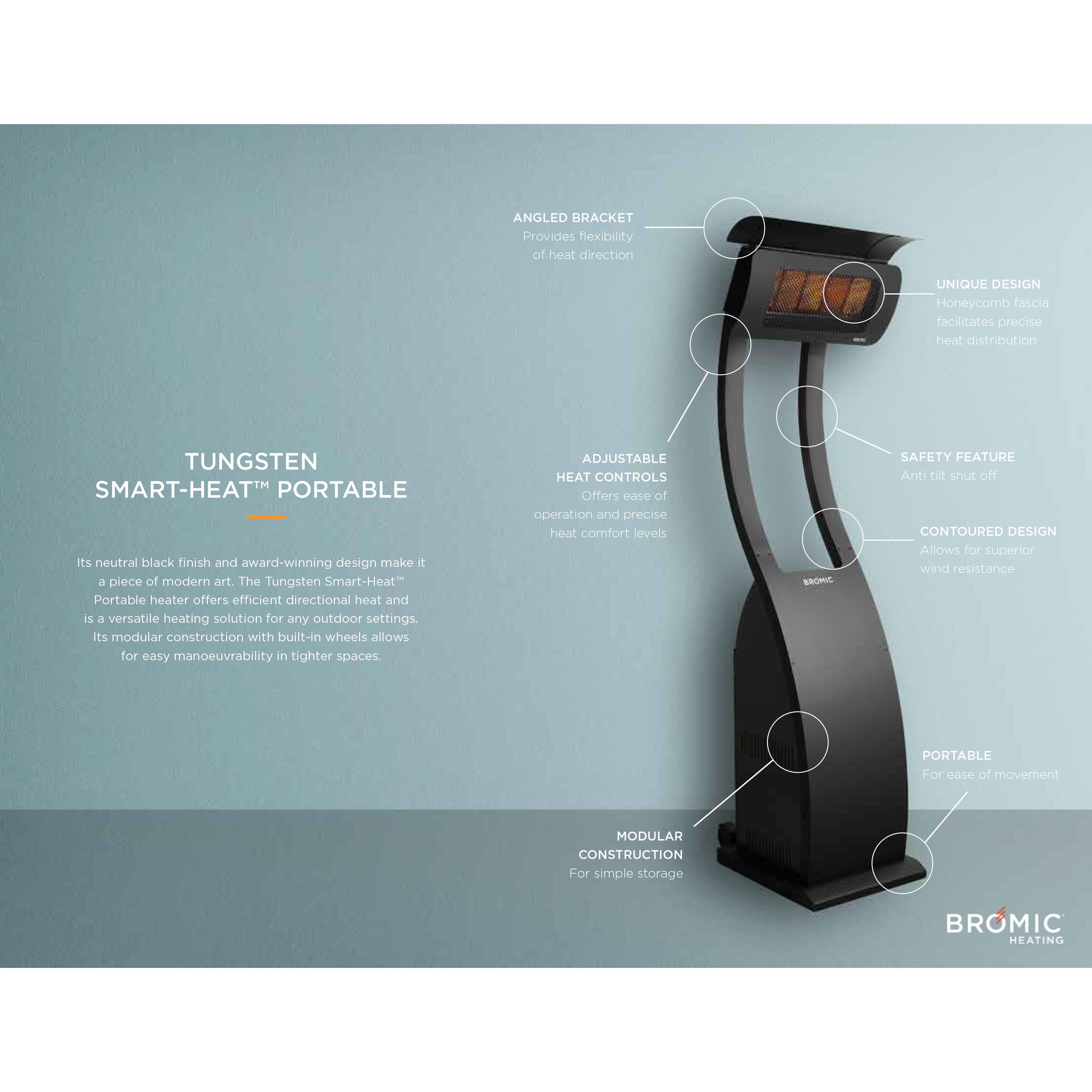 Bromic Heating Tungsten Smart-Heat 500 Series Portable Gas Patio