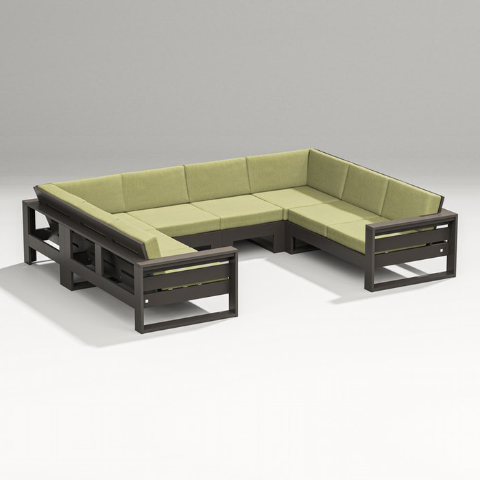 Polywood Latitude 6Piece UShape Outdoor Sectional Sofa AuthenTEAK