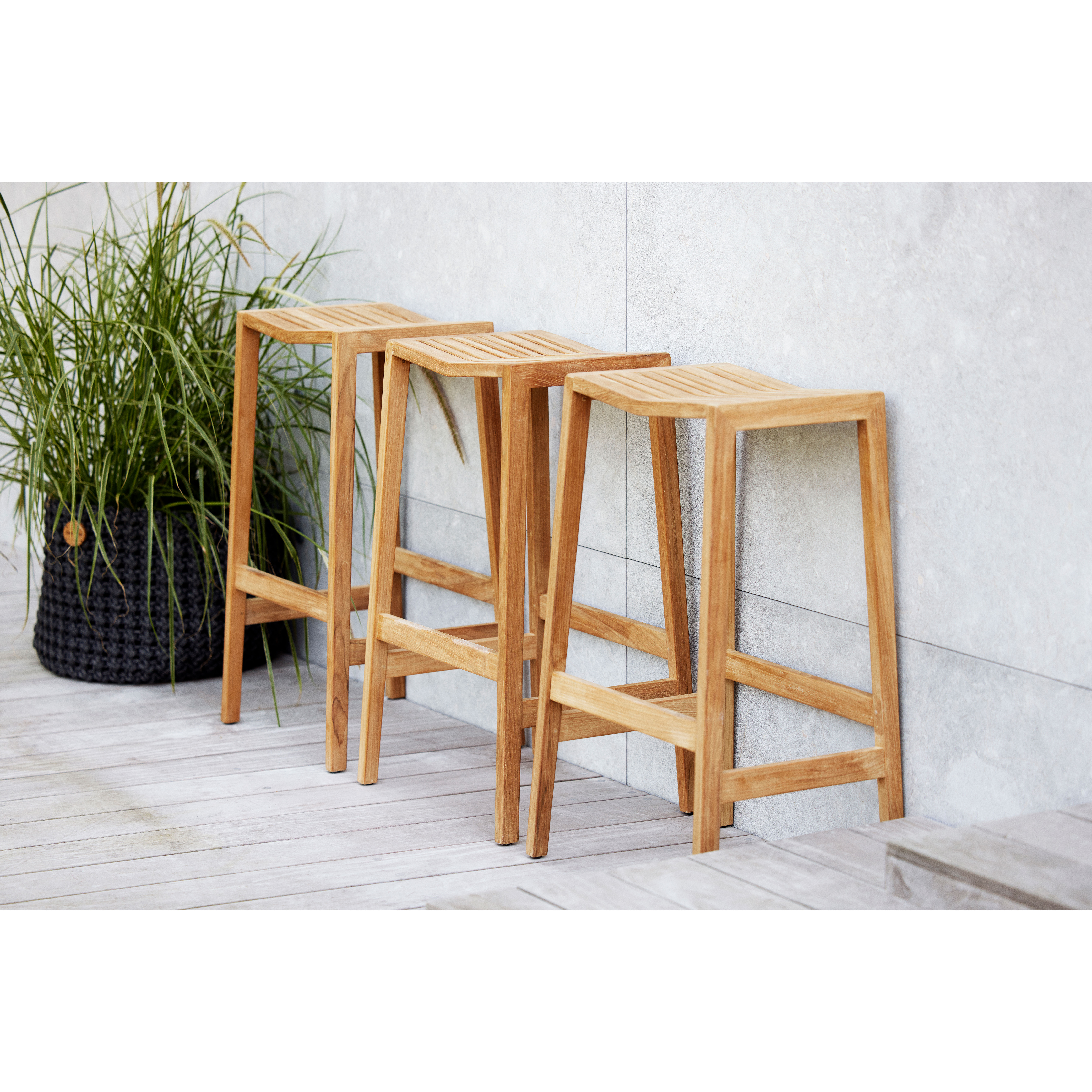 Cane-line Flip Stacking Teak Bar Stool AuthenTEAK