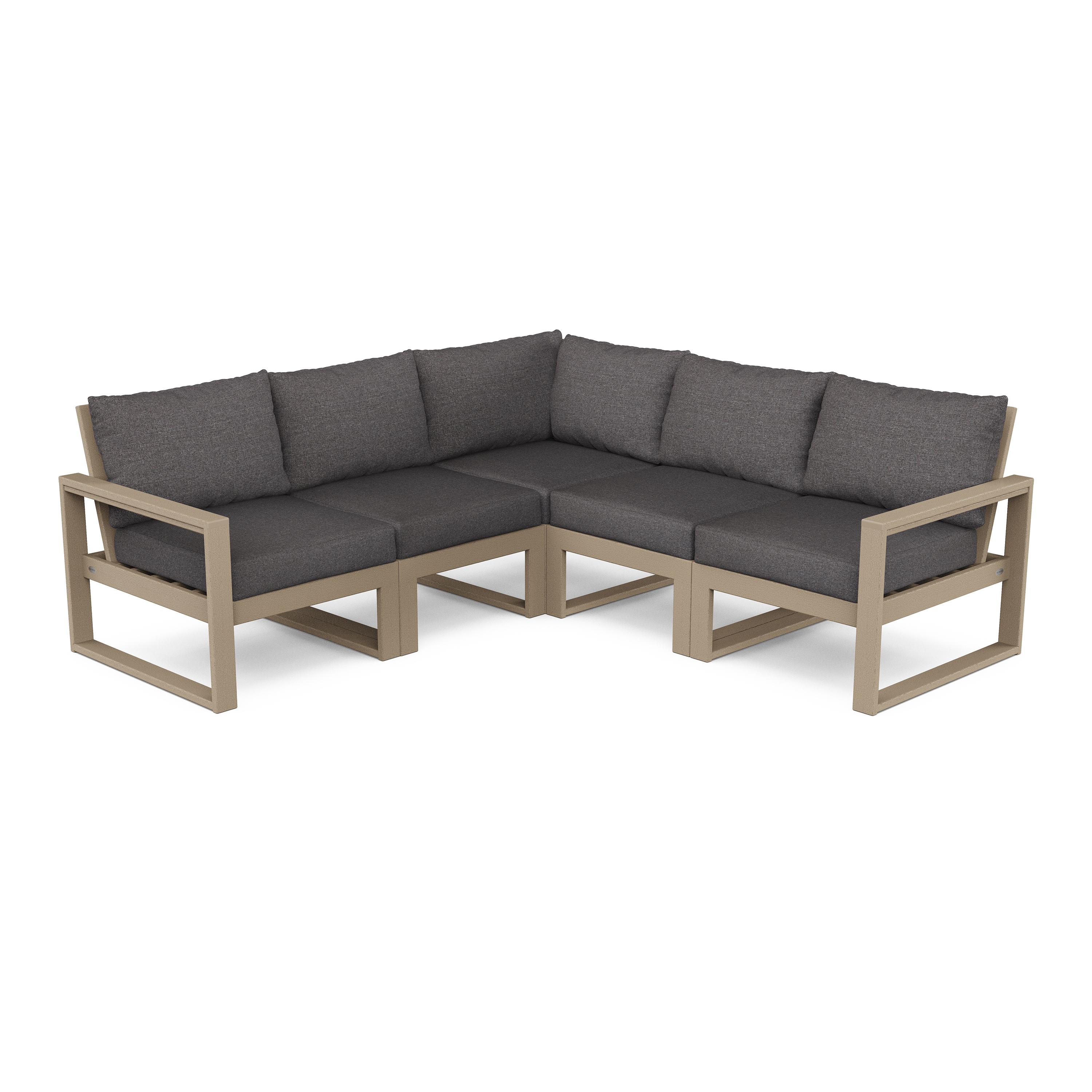 Polywood EDGE 5Piece Modular Outdoor Sectional Sofa AuthenTEAK