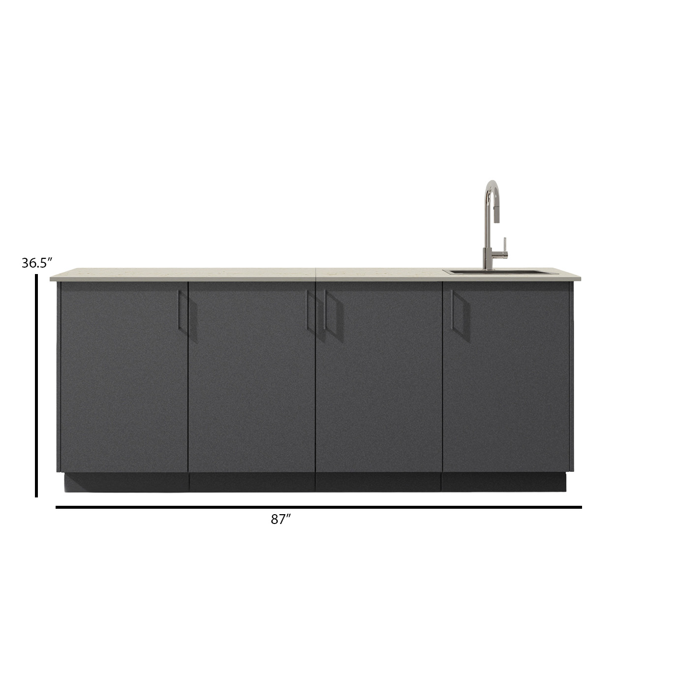 Urban Bonfire Perseid 7.25' Outdoor Kitchen Island | AuthenTEAK