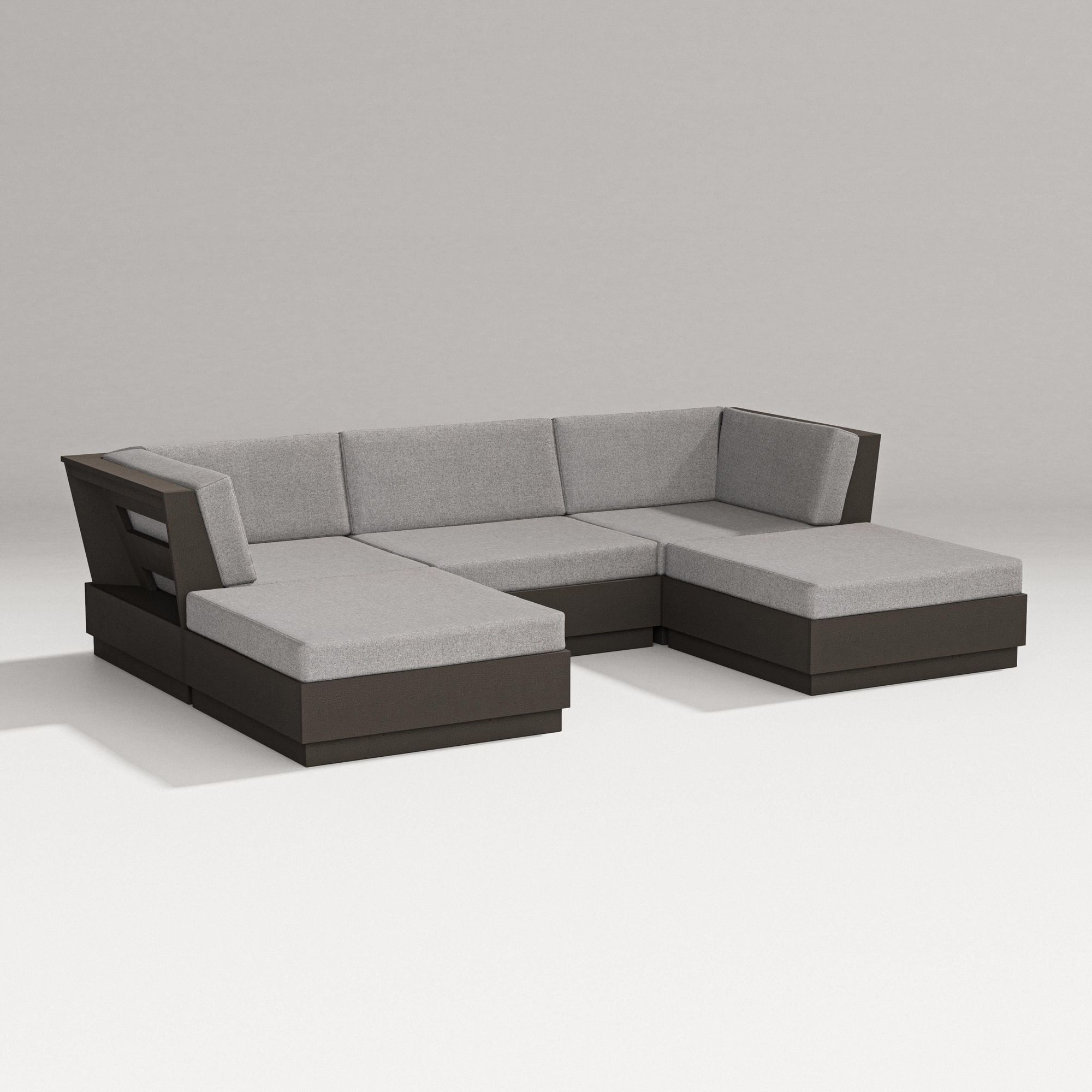 Polywood Elevate 5Piece Double Chaise Outdoor Sectional Sofa AuthenTEAK