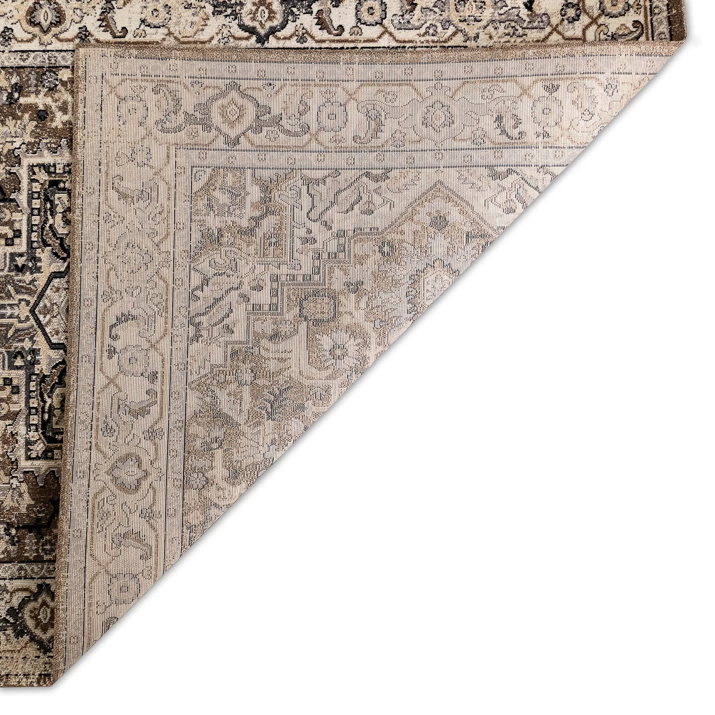 Trans-Ocean Fresco Heriz Neutral Indoor/Outdoor Rug | AuthenTEAK
