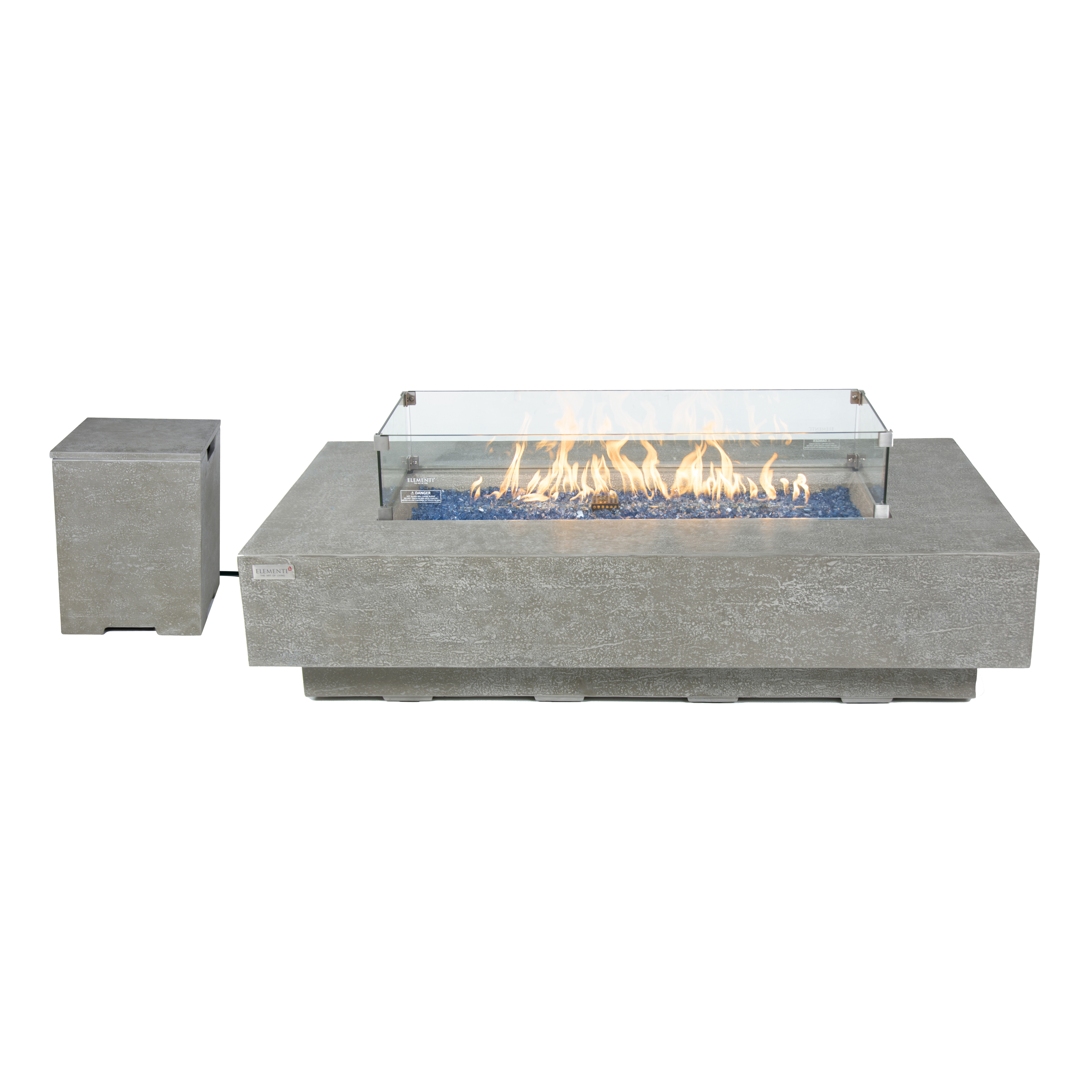 Elementi Plus Riviera 60" Rectangular Concrete Gas Fire Table | AuthenTEAK