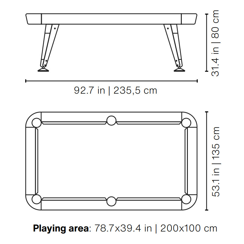 RS Barcelona Diagonal 7' White Outdoor Billiard Table AuthenTEAK