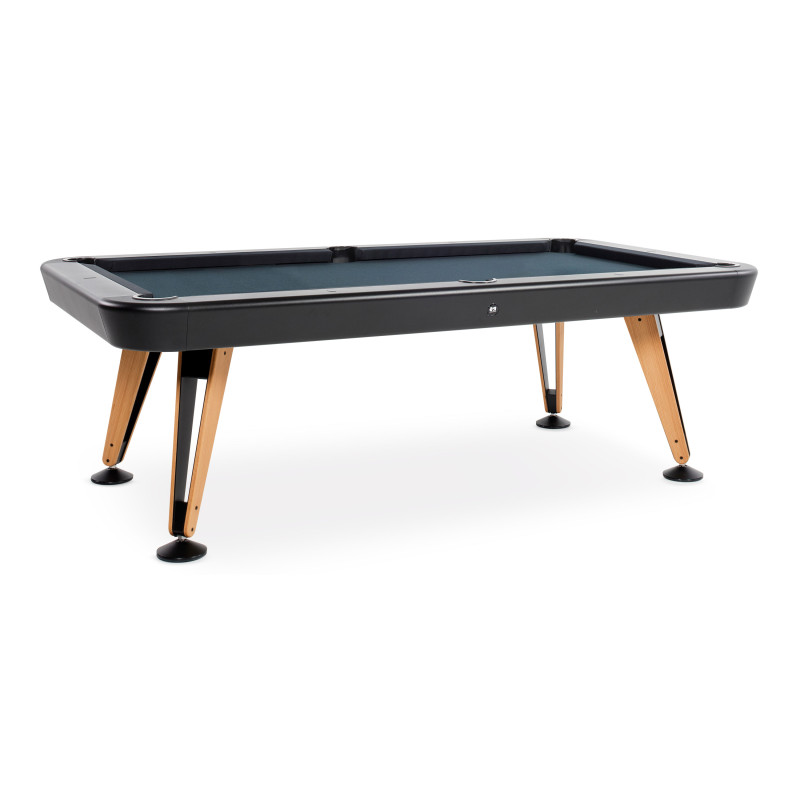 RS Barcelona Diagonal 8' Black Outdoor Billiard Table AuthenTEAK