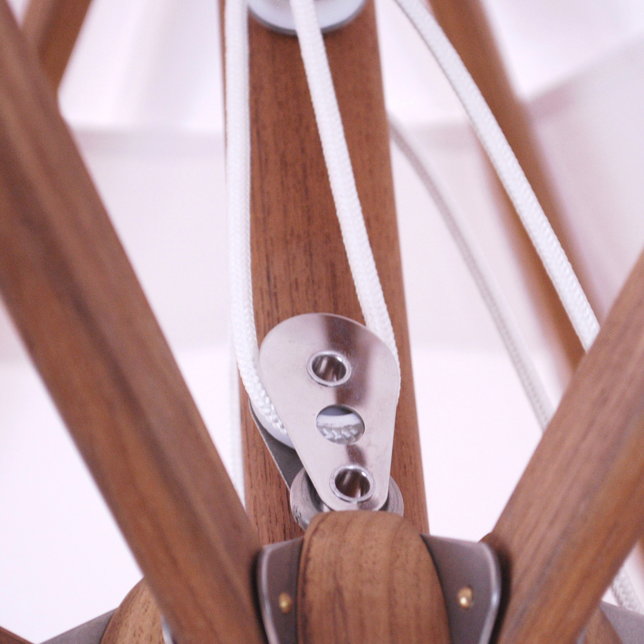 Galtech Pulley 9' Octagonal Teak Market Patio Umbrella | AuthenTEAK