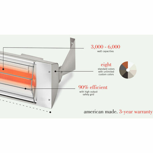 Infratech WDSeries Dual Element Electric Patio Heater 6000 Watt 61.