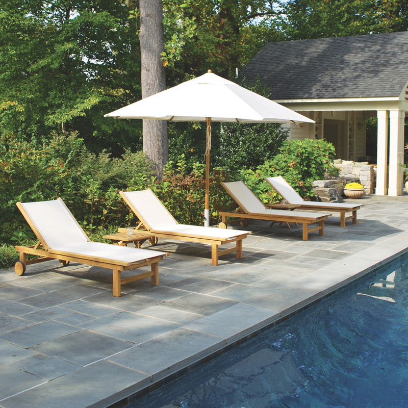 Kingsley Bate 9' Round Teak Market Patio Umbrella AuthenTEAK