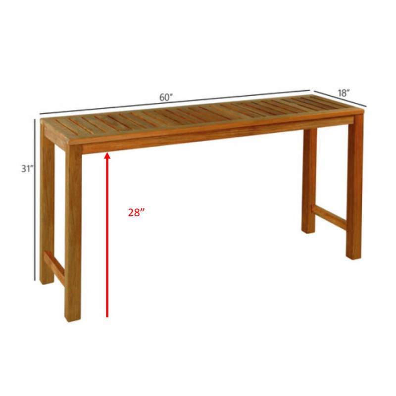 Kingsley Bate Classic 60" Teak Rectangular Console Table AuthenTEAK