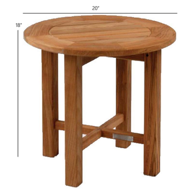 Kingsley Bate Essex 20" Teak Round Side Table | AuthenTEAK