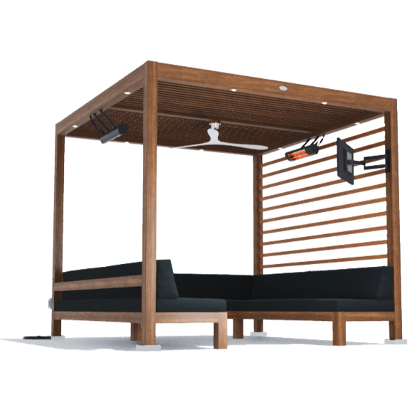 Tuuci Solanox Aluminum Cabana U Shaped Bench Seat AuthenTEAK