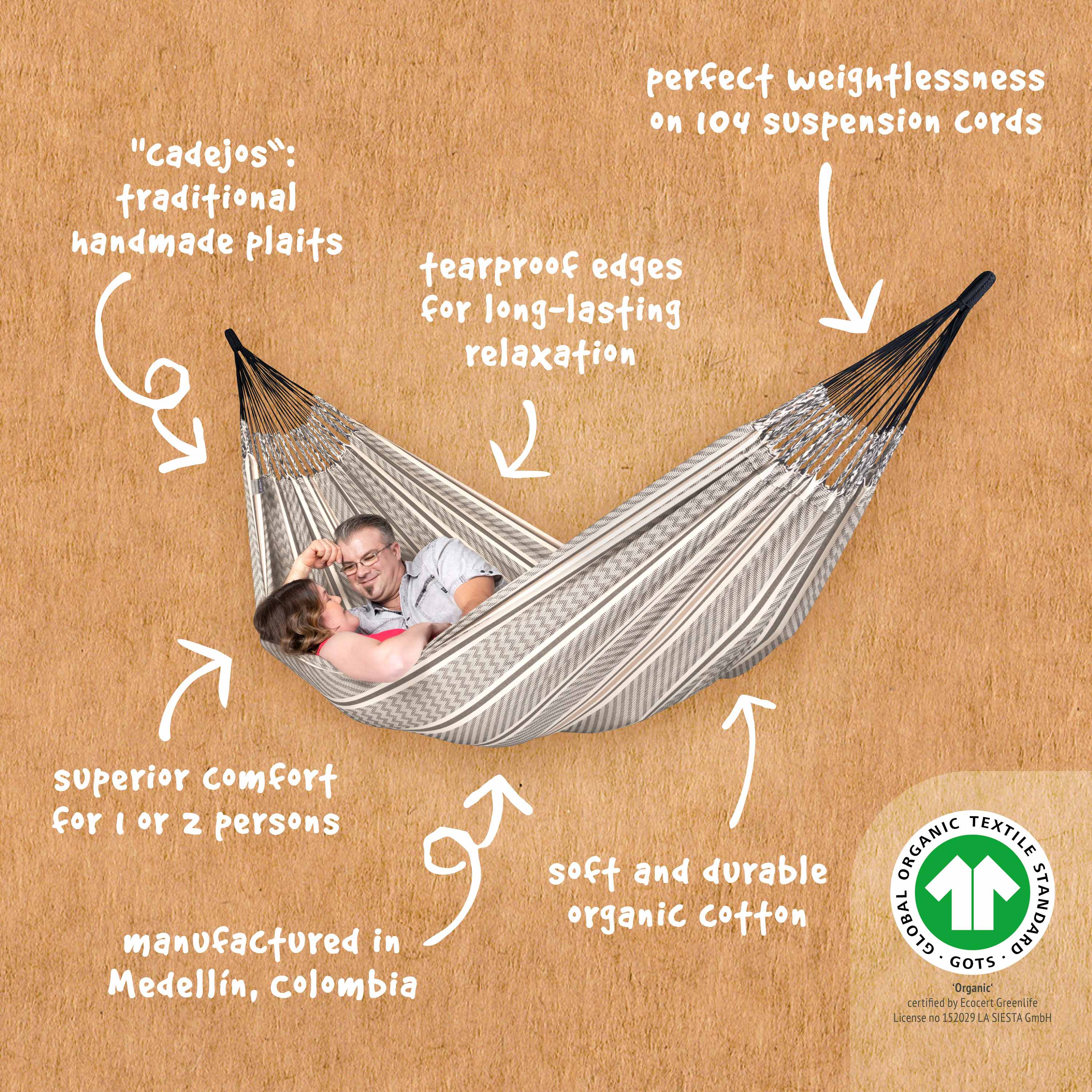 La Siesta Flora Double Classic Outdoor Hammock | AuthenTEAK