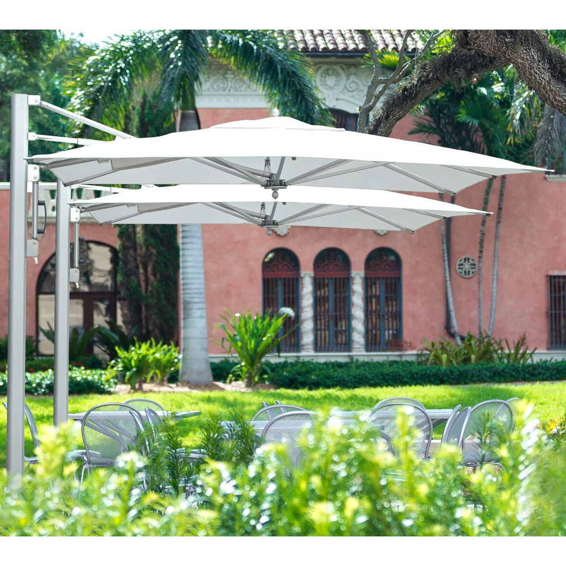 b&m patio umbrella Offset Hanging tilt mechanism Bay Master Cantilever Umbrella