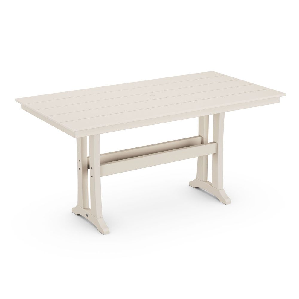 Polywood Chinoiserie 7Piece Farmhouse Counter Set with Trestle Legs