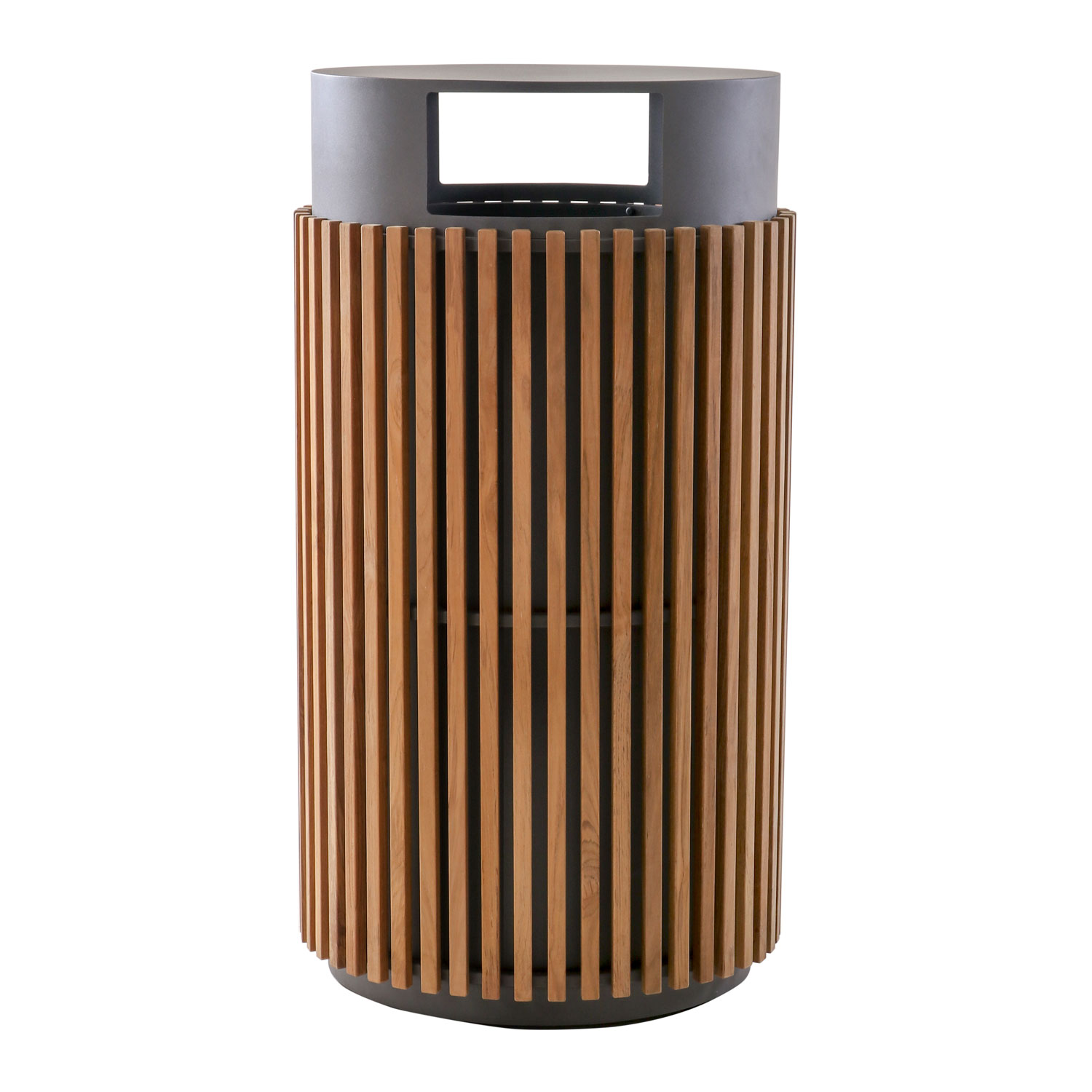 POVL Outdoor Qube Teak Trash Receptacle | AuthenTEAK