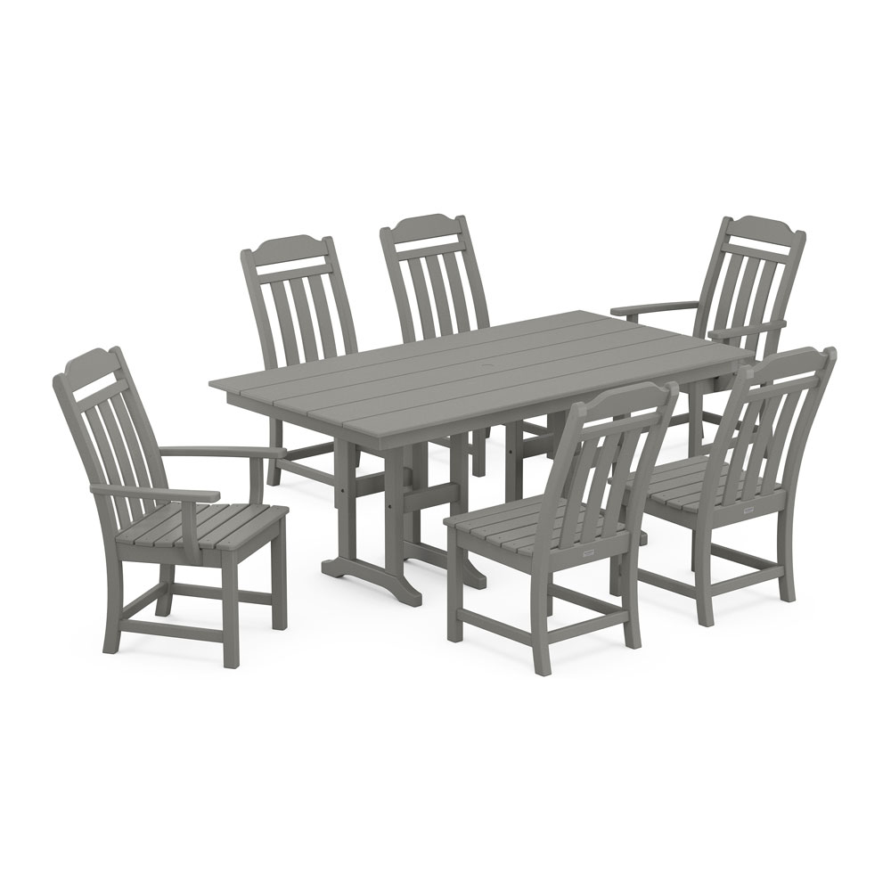 Polywood Cottage 7-Piece Farmhouse Dining Set | AuthenTEAK