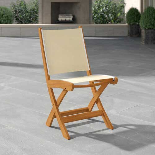 Kingsley Bate St. Tropez Folding Sling Dining Side Chair AuthenTEAK
