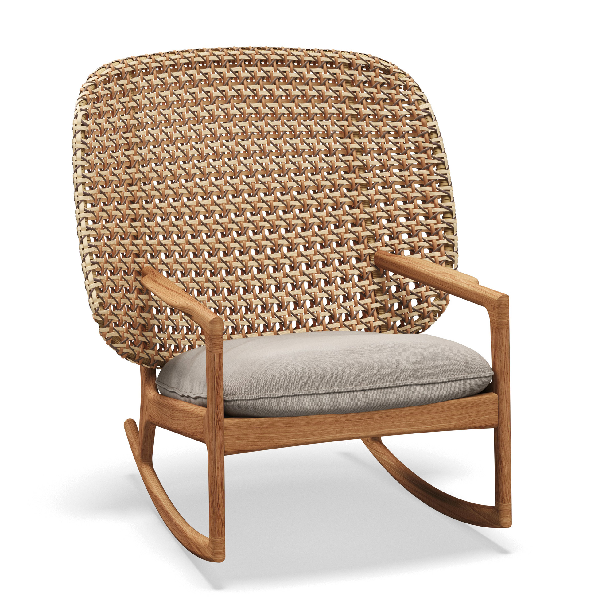 Gloster Kay Teak High Back Teak Rocking Chair AuthenTEAK