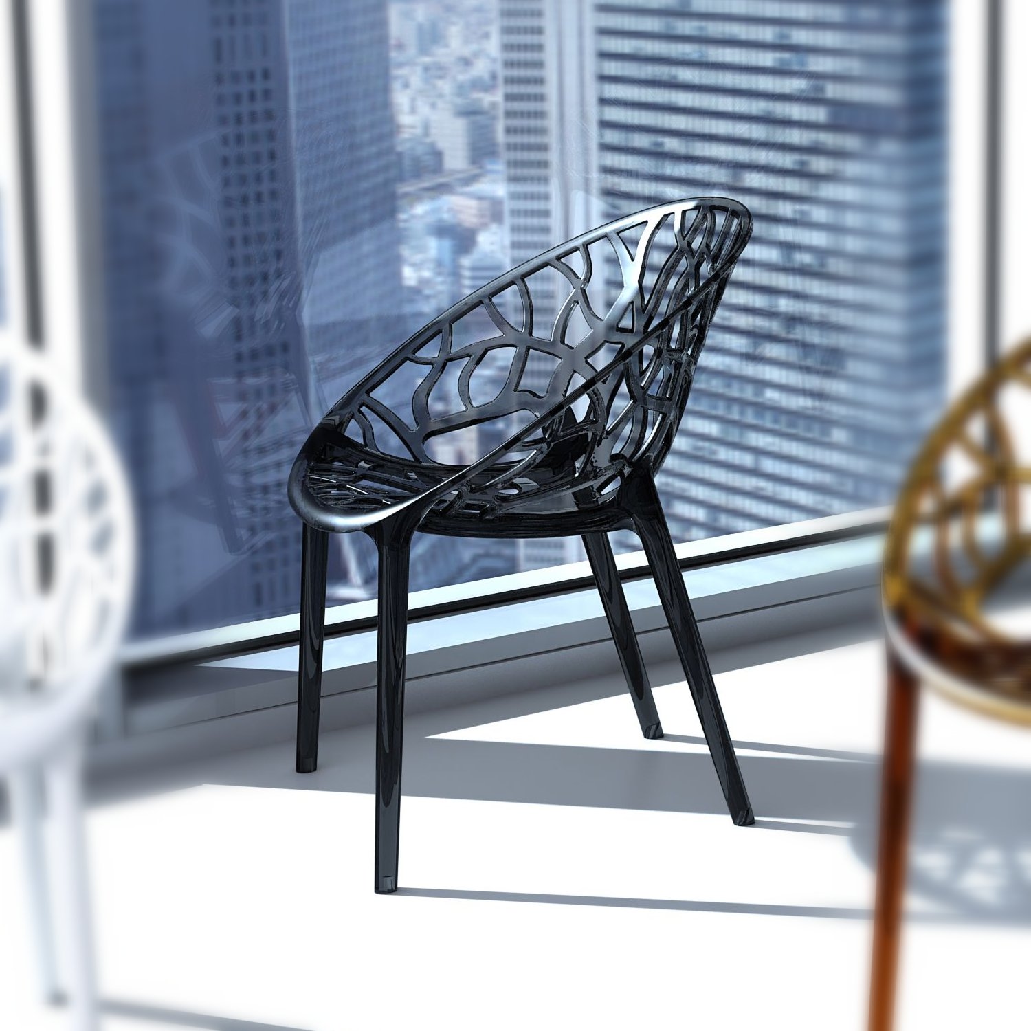 Compamia Crystal Stacking Polycarbonate Dining Side Chair - Set of 2 ...