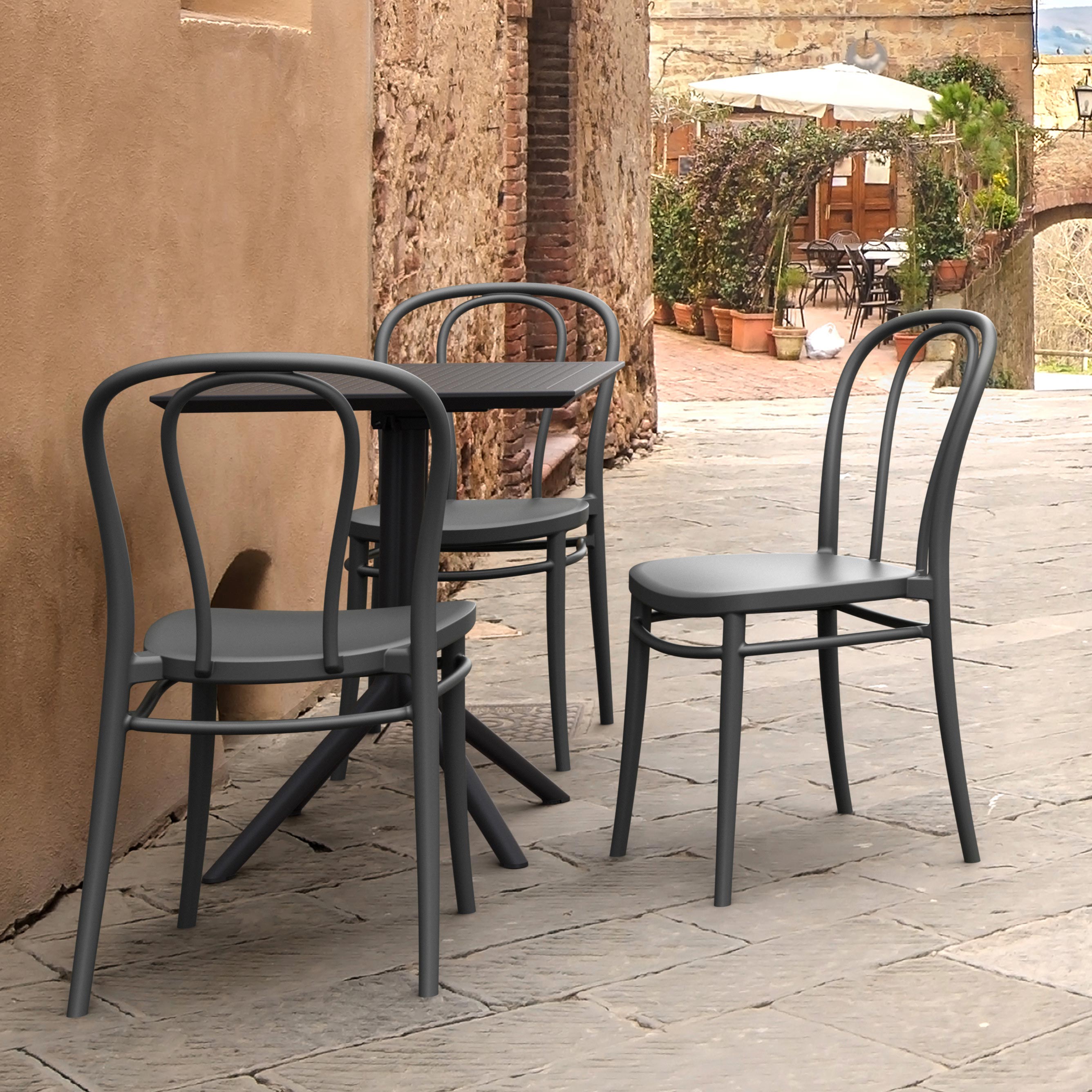 Compamia Victor Stacking Resin Dining Side Chair - Set of 2 | AuthenTEAK