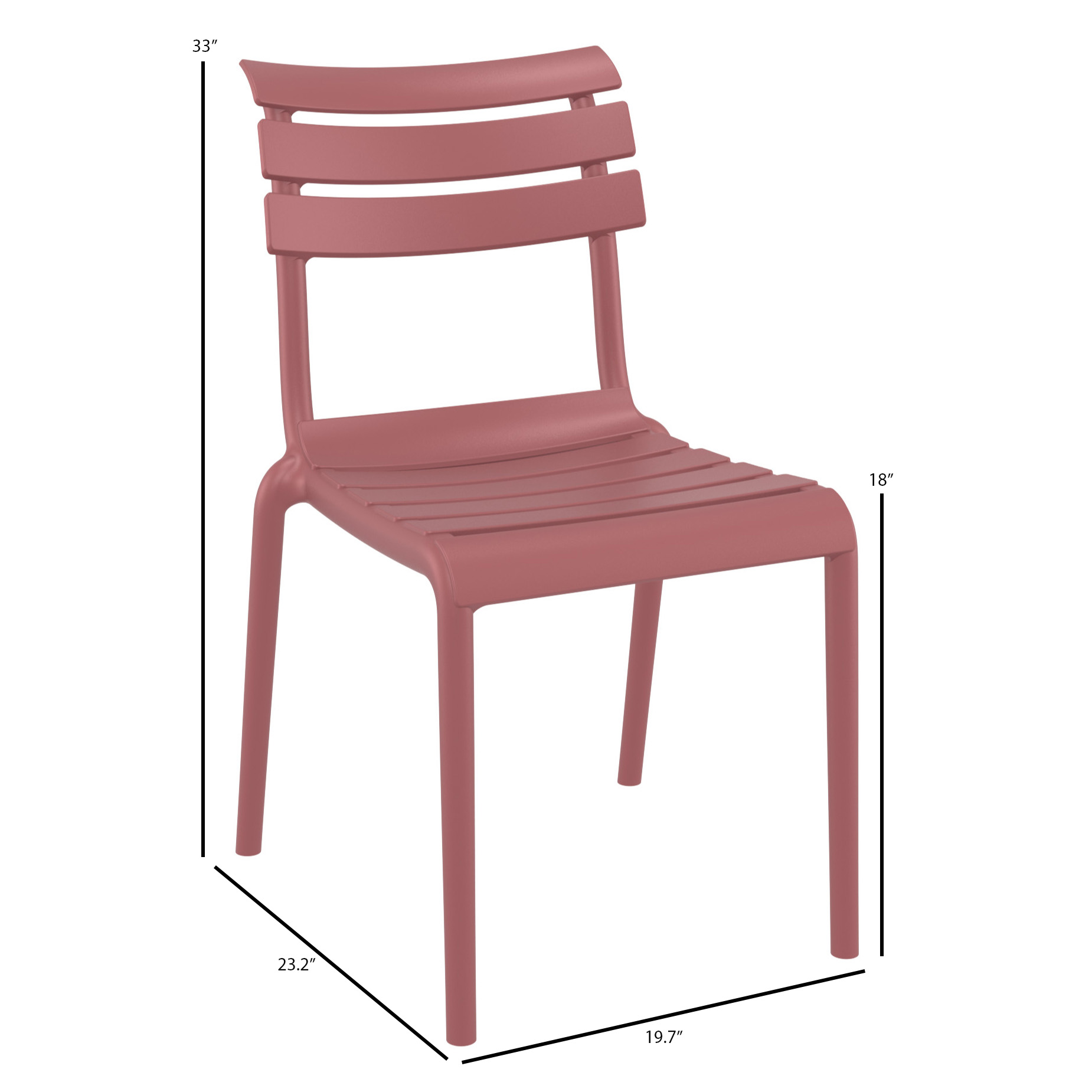 Compamia Helen Stacking Resin Dining Side Chair - Set of 2 | AuthenTEAK