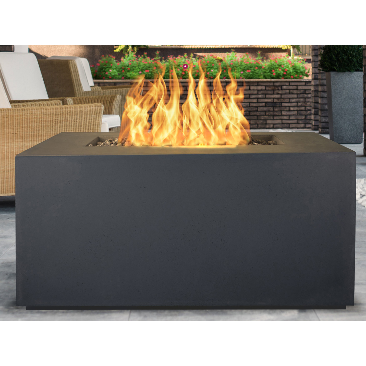 The Outdoor Plus Pismo 48" GFR Concrete Fire Pit Hidden Tank AuthenTEAK