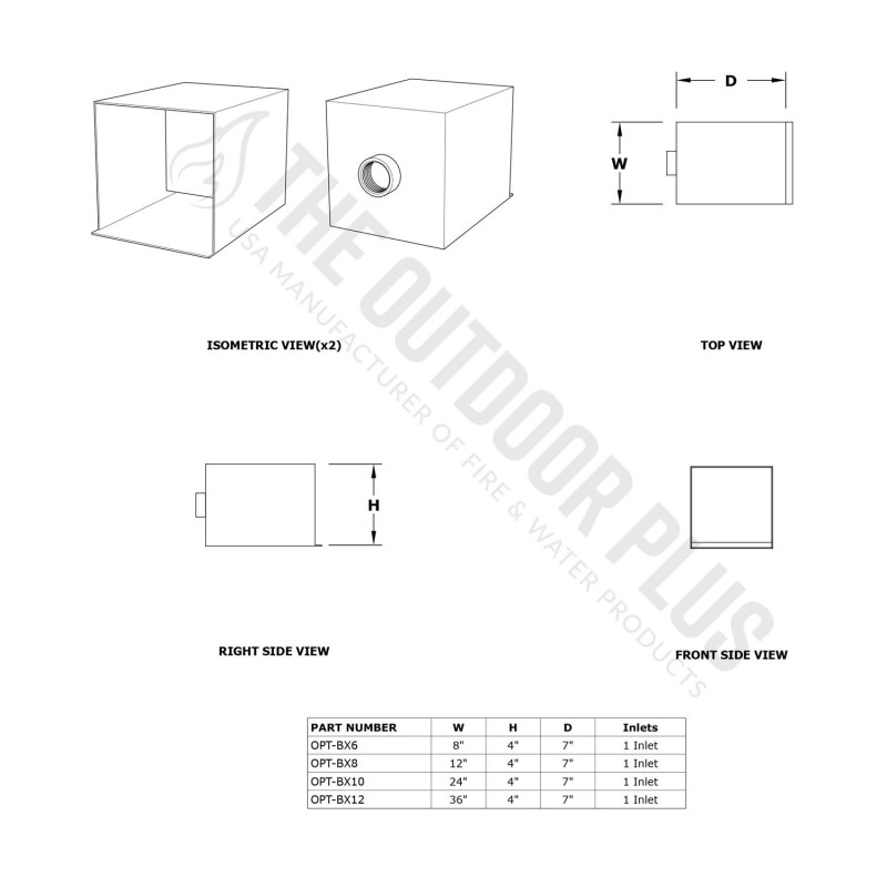 The Outdoor Plus Box Style Scupper 12" AuthenTEAK