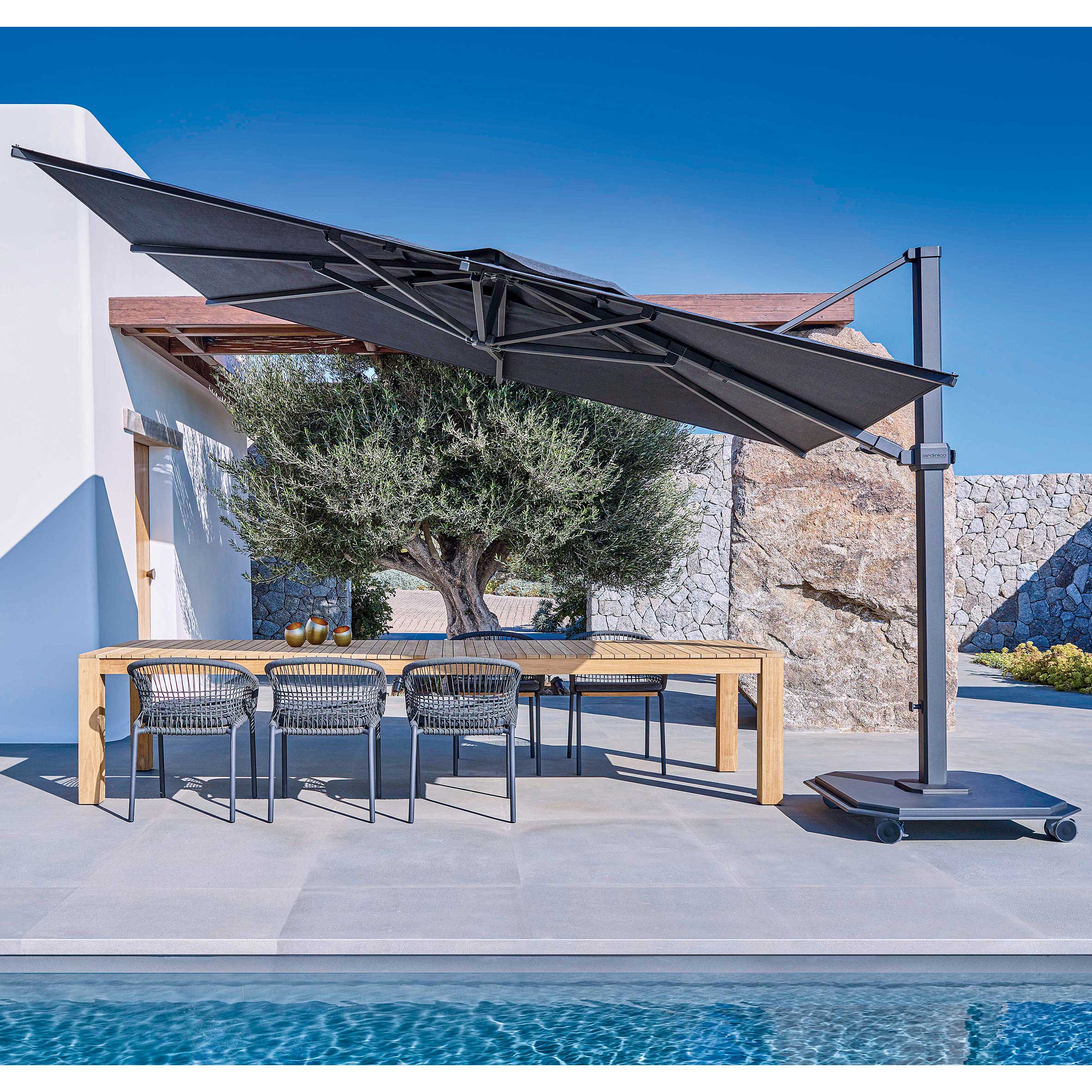 0411-146 ハンモック【カバー付】 MIRADOR 111DA 10'x13' CHARCOAL PERGOLA | LOUVERED ALUMINUM PERGOLA