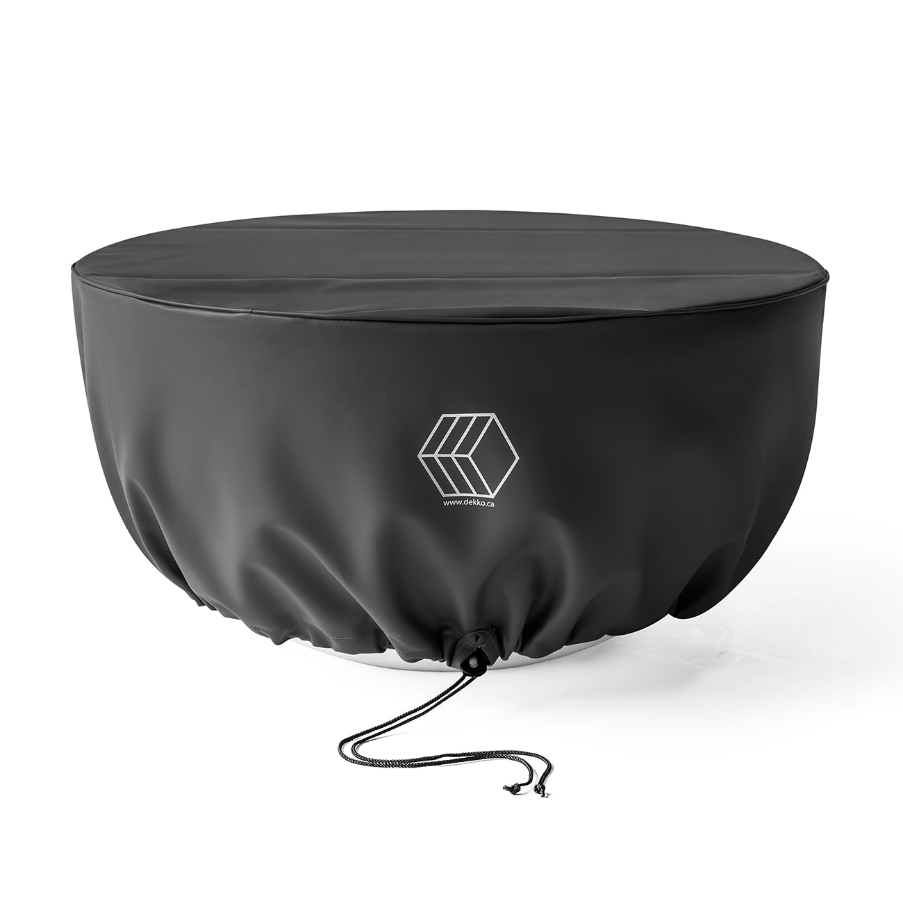 DEKKO Fire Pits Serenade 40" Round Concrete Gas Fire Bowl AuthenTEAK