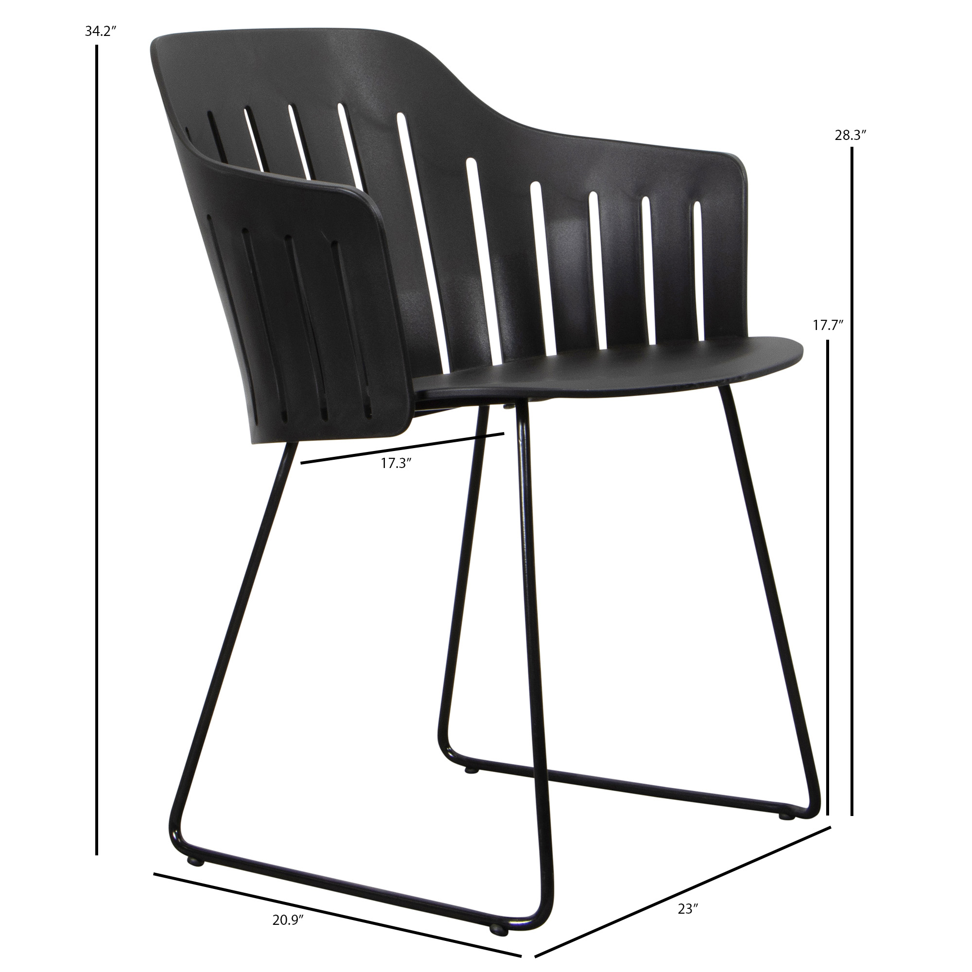 Line 31200 Cane-line Choice Steel Sled Base Dining Armchair | AuthenTEAK