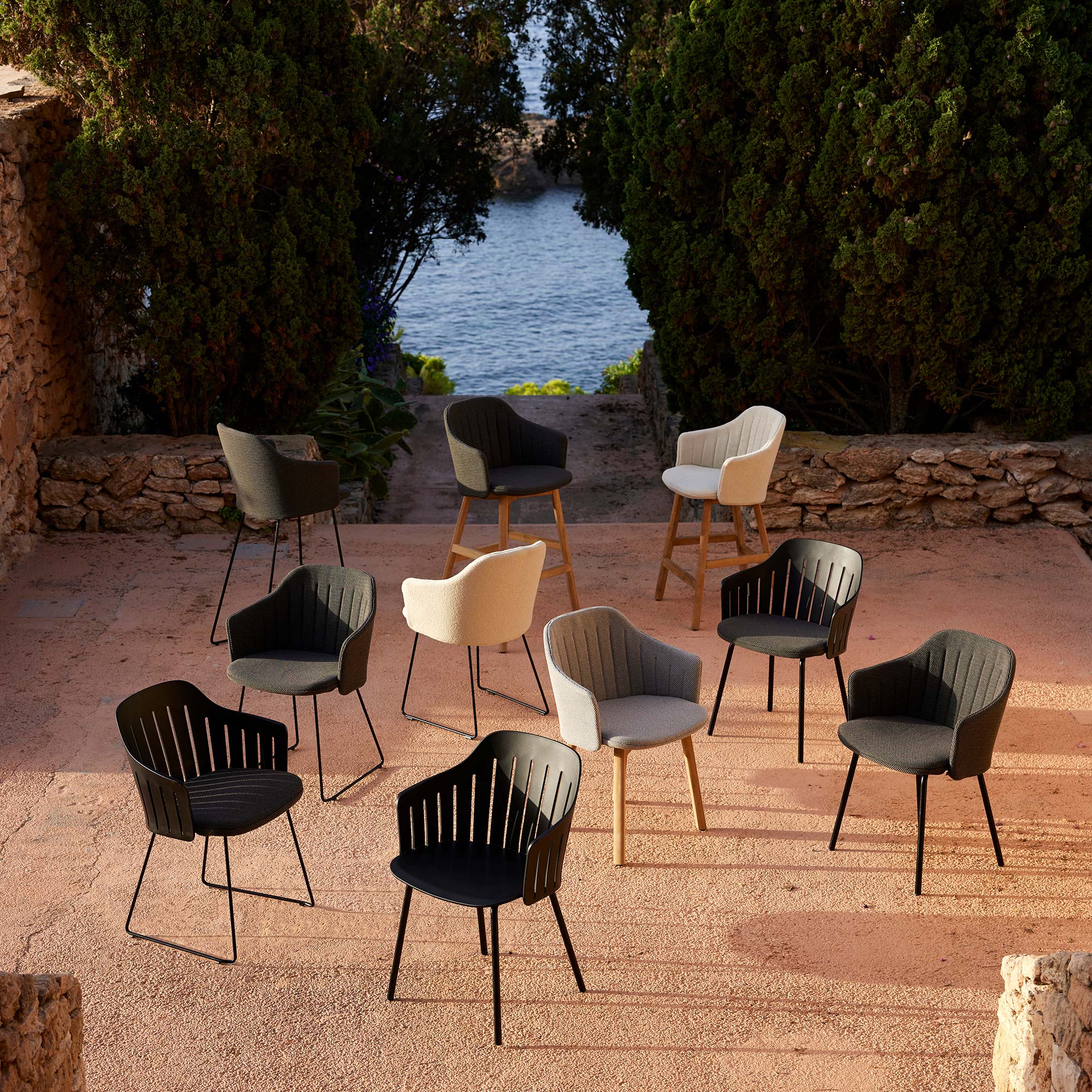 Line 31200 Cane-line Choice Steel Sled Base Dining Armchair | AuthenTEAK