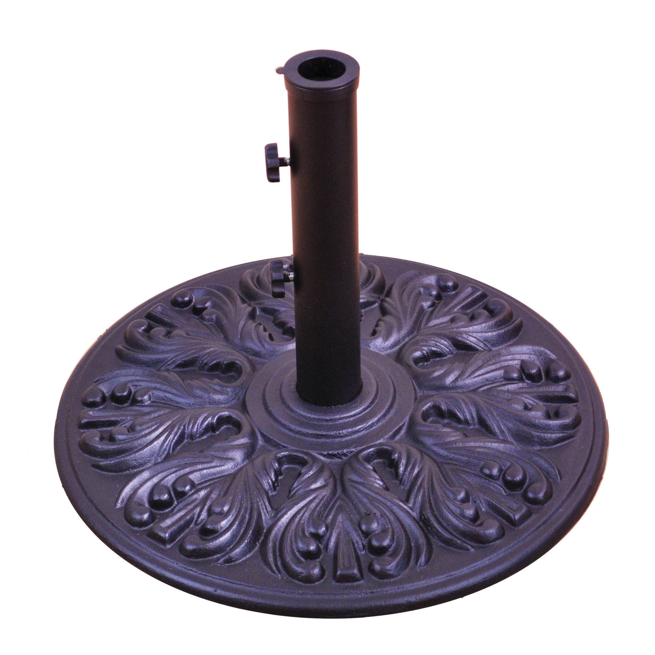 Galtech Round 40 lb. Cast Iron Umbrella Base AuthenTEAK