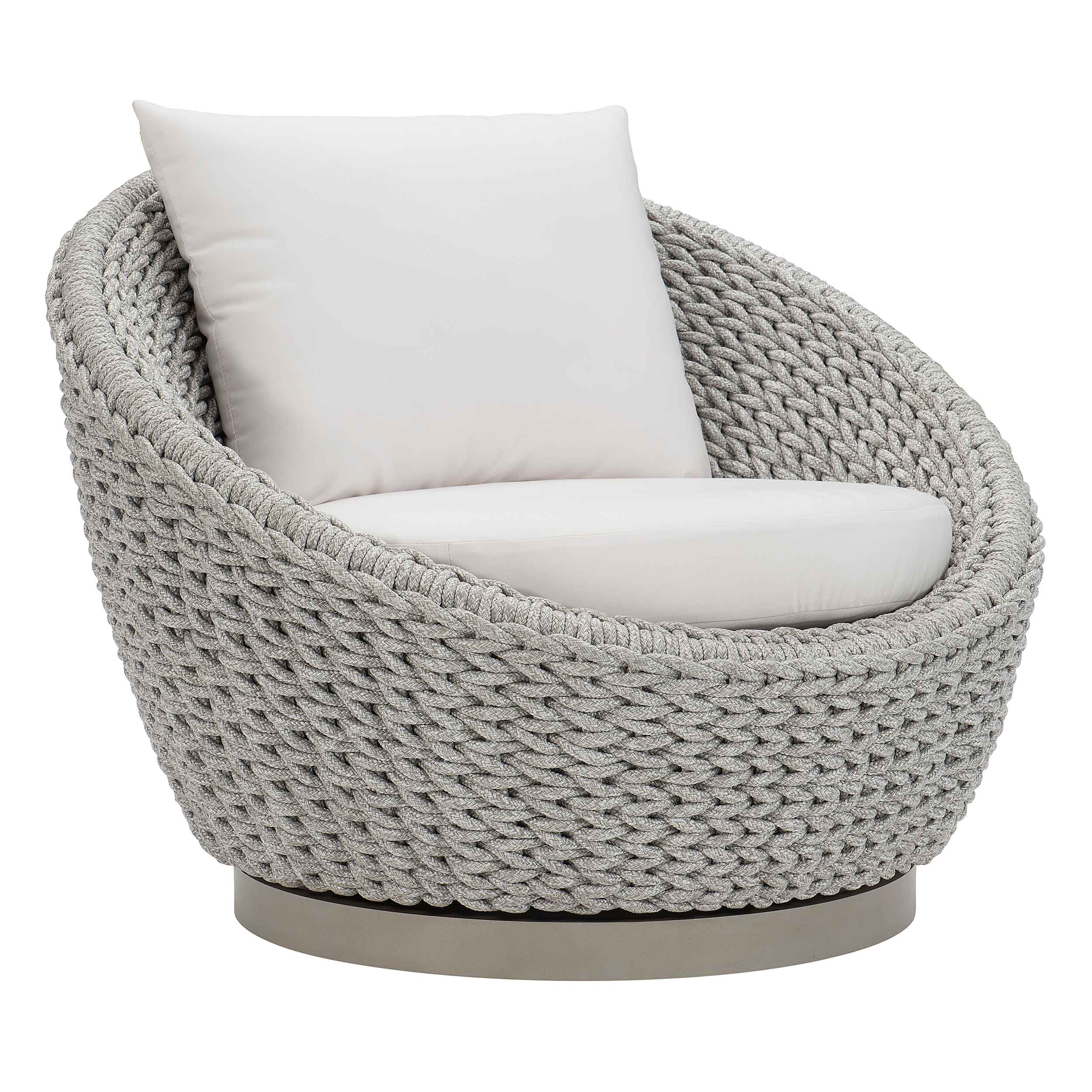 Bernhardt Exteriors Savaii Rope Swivel Lounge Chair | AuthenTEAK