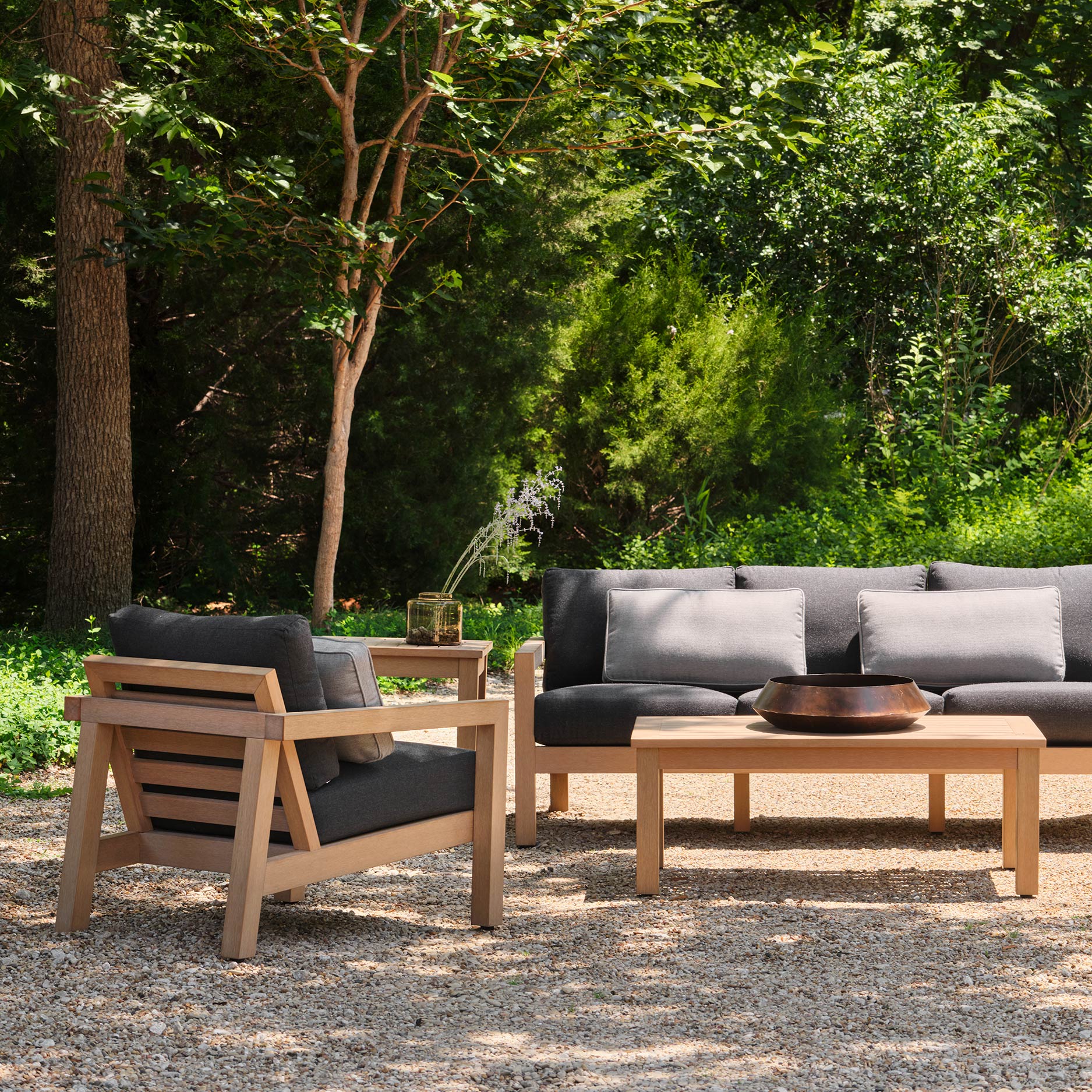 Woodard Sierra 44" Nexteak Rectangular Coffee Table AuthenTEAK