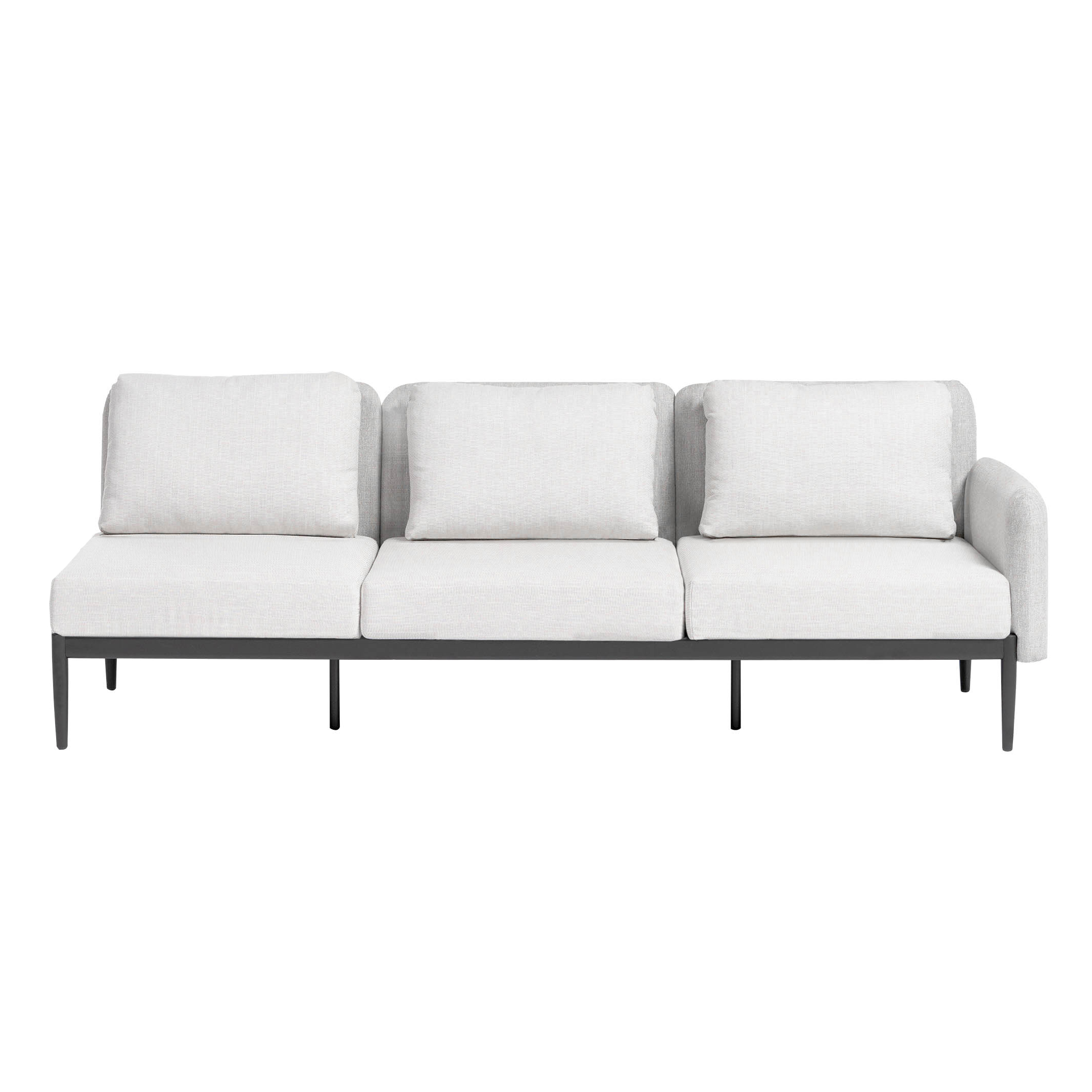 RataNa Ratana Palo Aluminum 3-Seater Outdoor Sectional Unit | AuthenTEAK