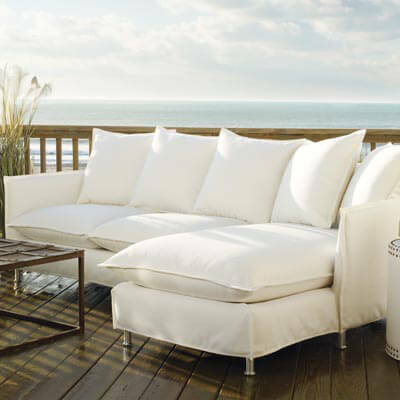 Lee Industries Agave Upholstered Ottoman AuthenTEAK