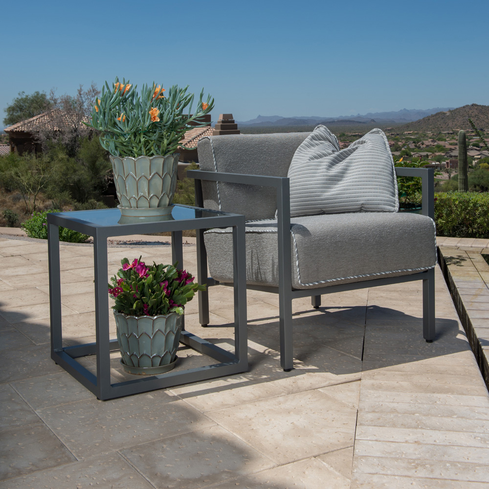 Woodard Salona 20" Aluminum Square End Table AuthenTEAK