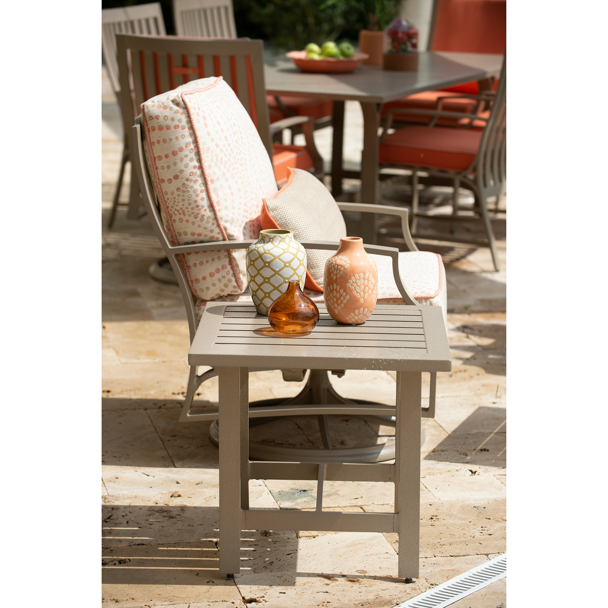 Woodard Seal Cove 22.5" Square End Table AuthenTEAK