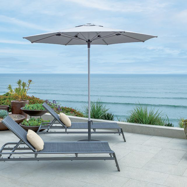 Shademaker Aquarius 9' Octagonal Aluminum Market Patio Umbrella AuthenTEAK