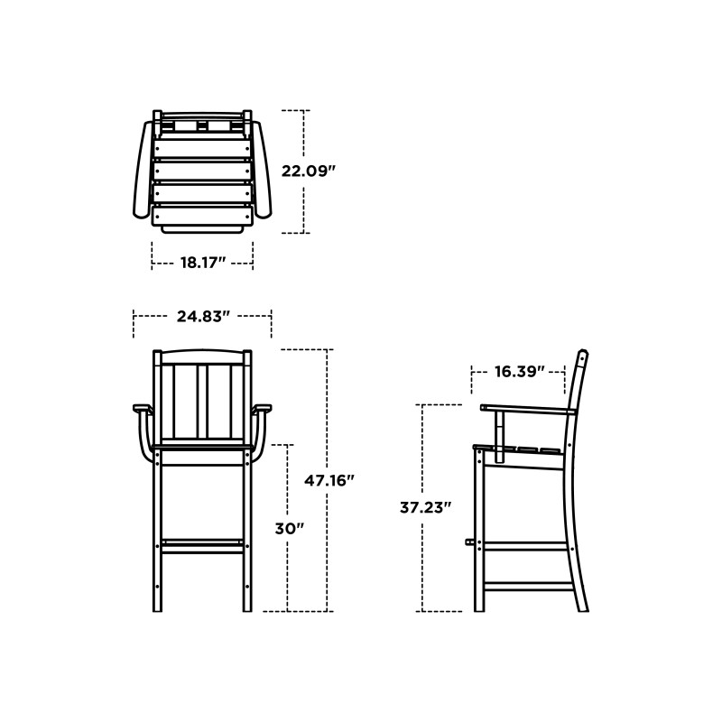 Polywood Mission Bar Armchair AuthenTEAK