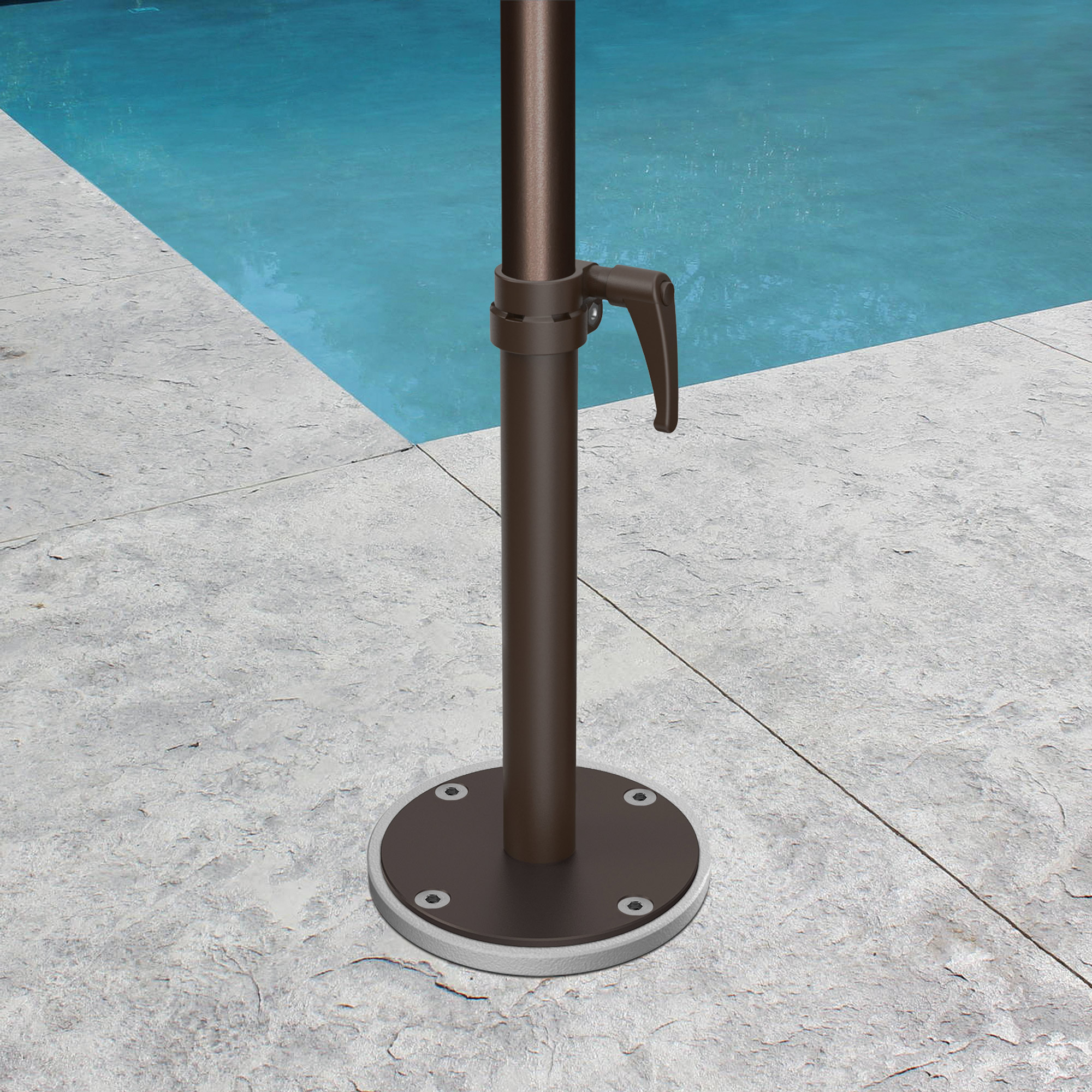 in ground umbrella base mount for market/patio umbrellas Patio This sleek Concrete Mount Kit for Market