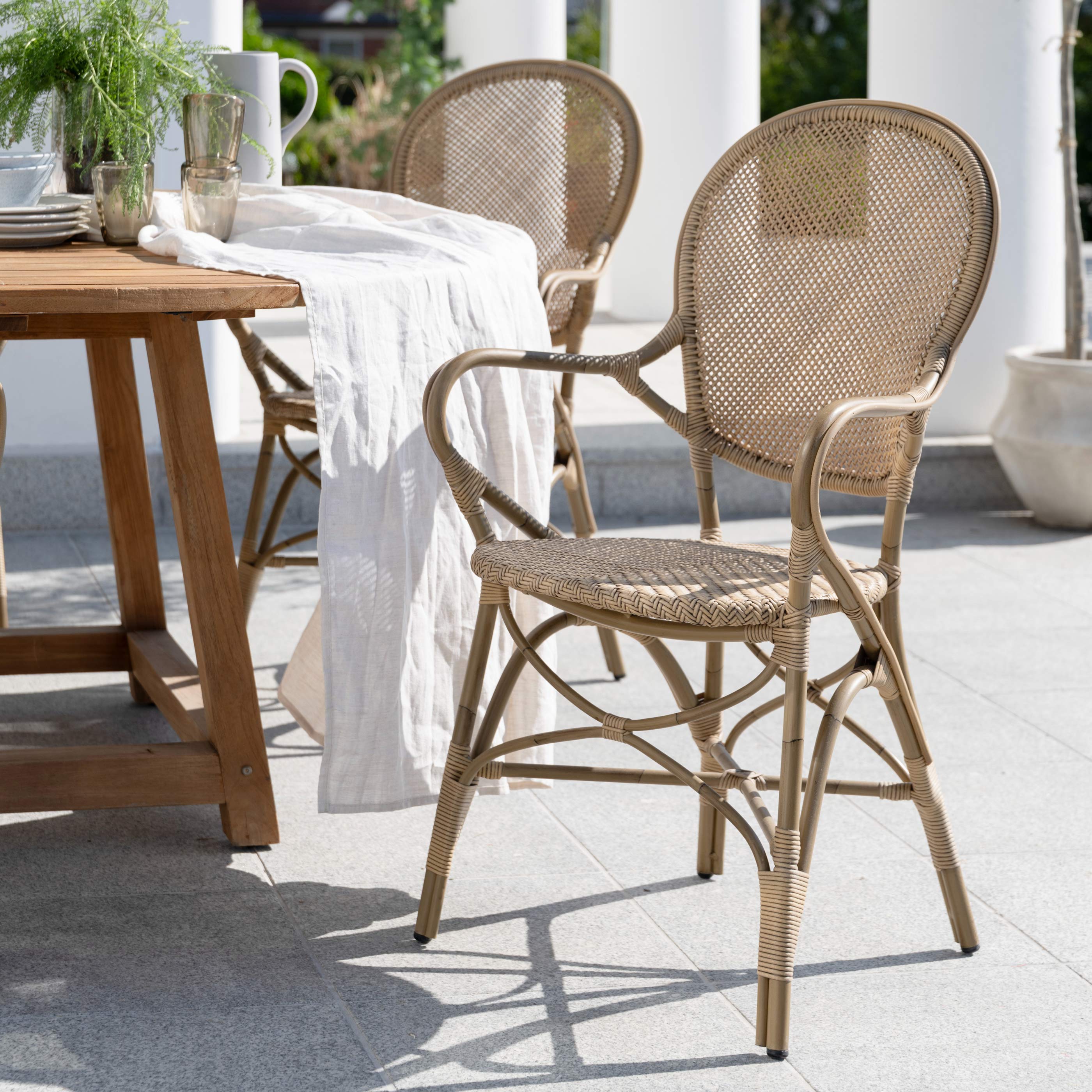 Sika Design Rossini Stacking AluRattan Dining Armchair | AuthenTEAK