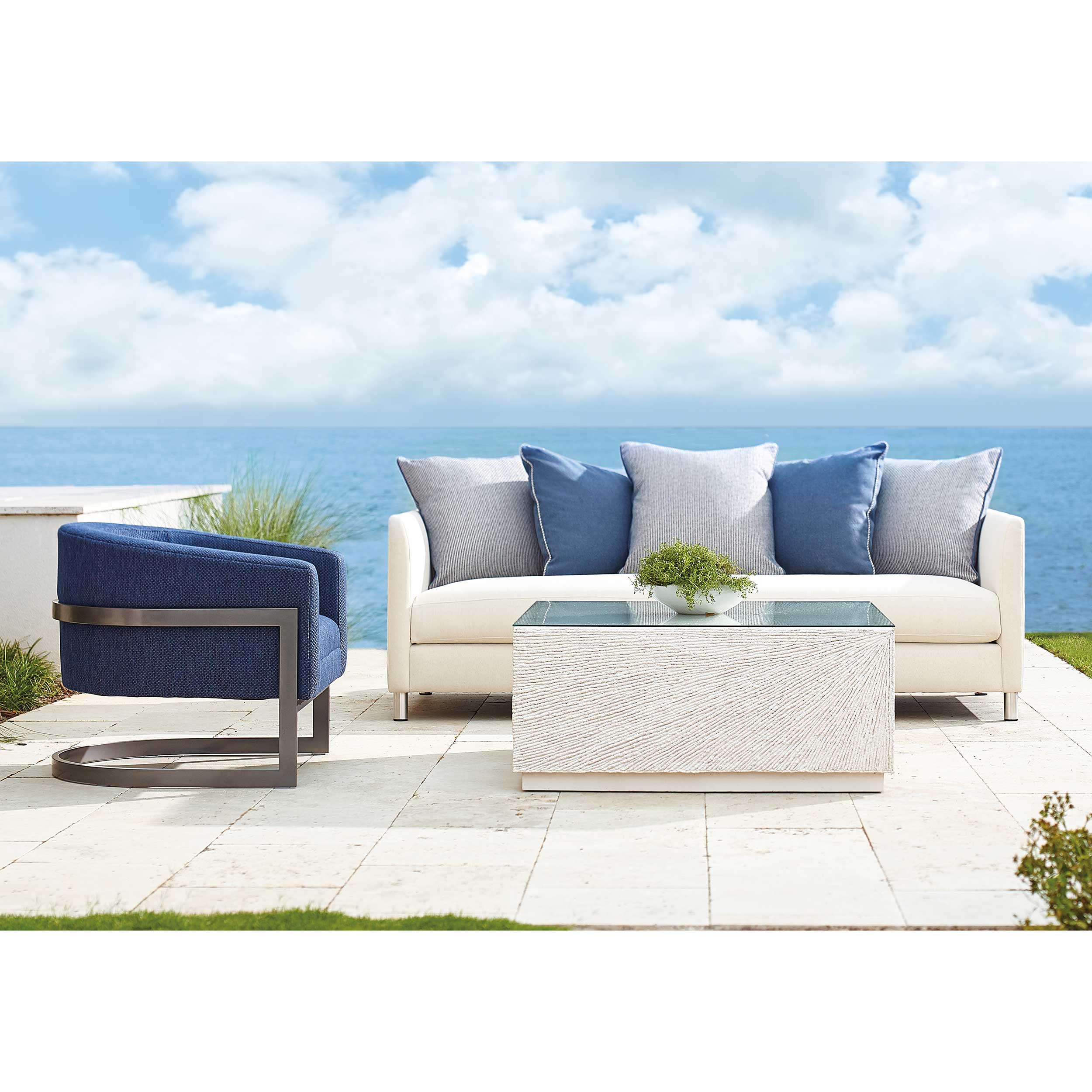 Outdoor Cushions Solid Tapered Boxed Edge Seat Cushion In