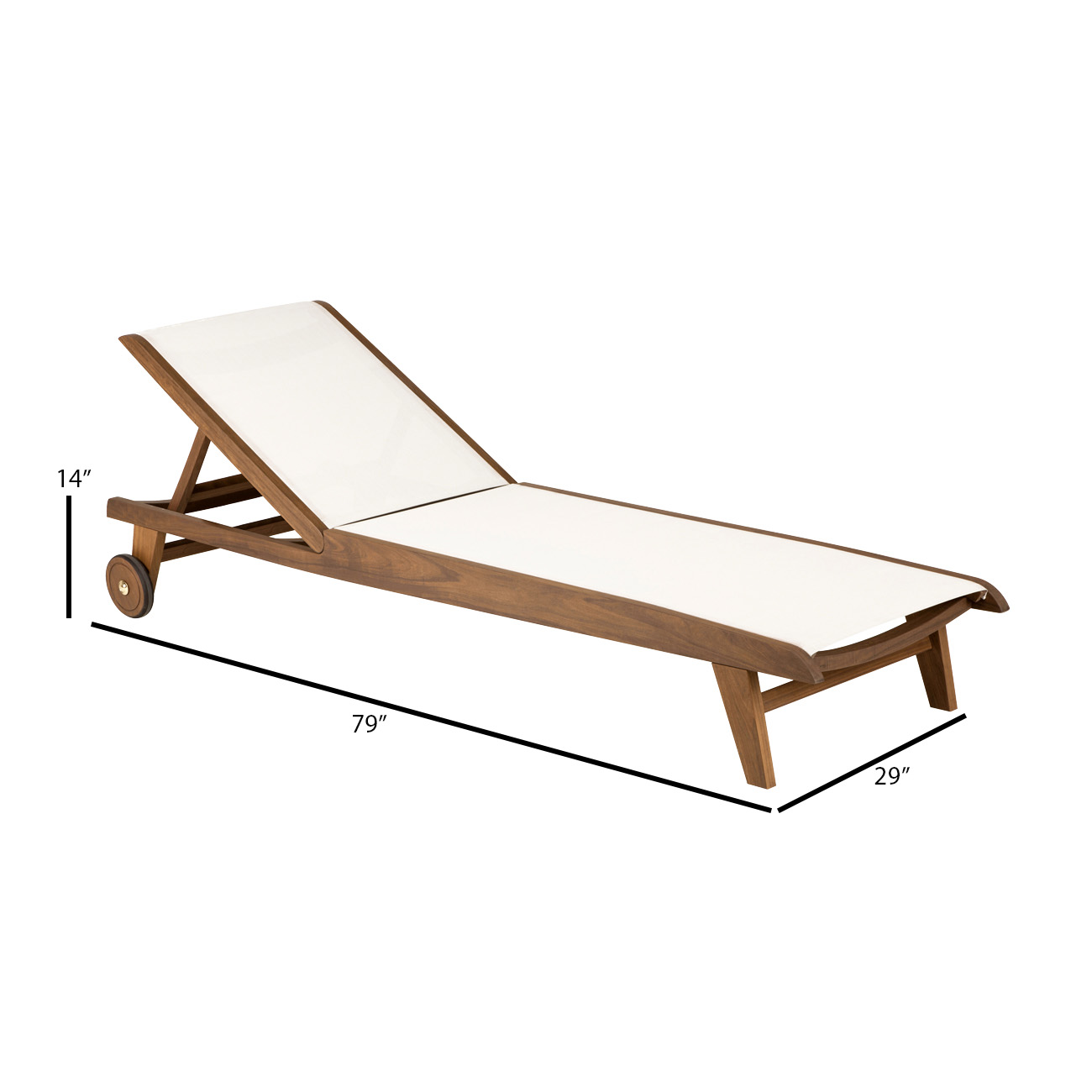 Jensen Outdoor Topaz Sling Chaise Lounge | AuthenTEAK