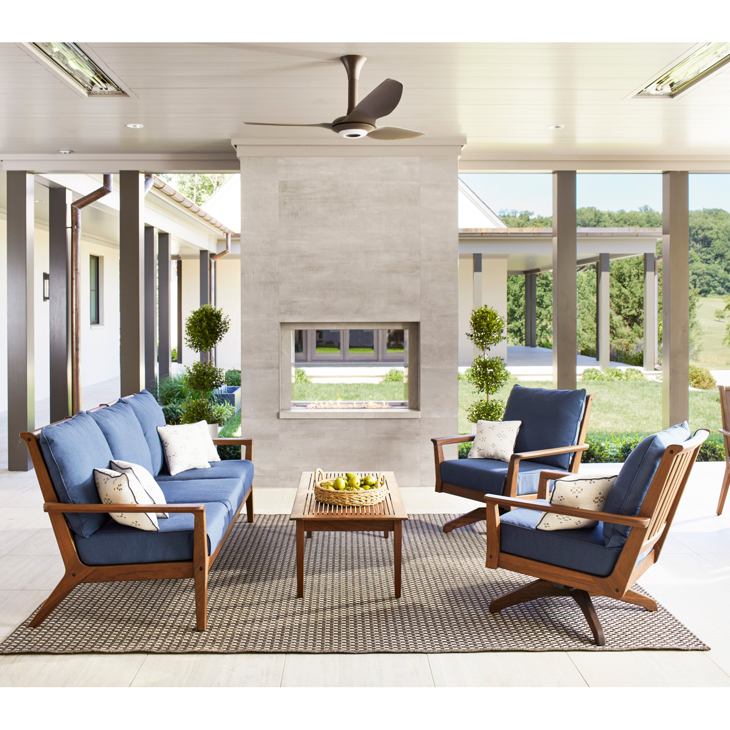 Jensen Outdoor Sky Ipe Wood Swivel Rocking Lounge Chair | AuthenTEAK