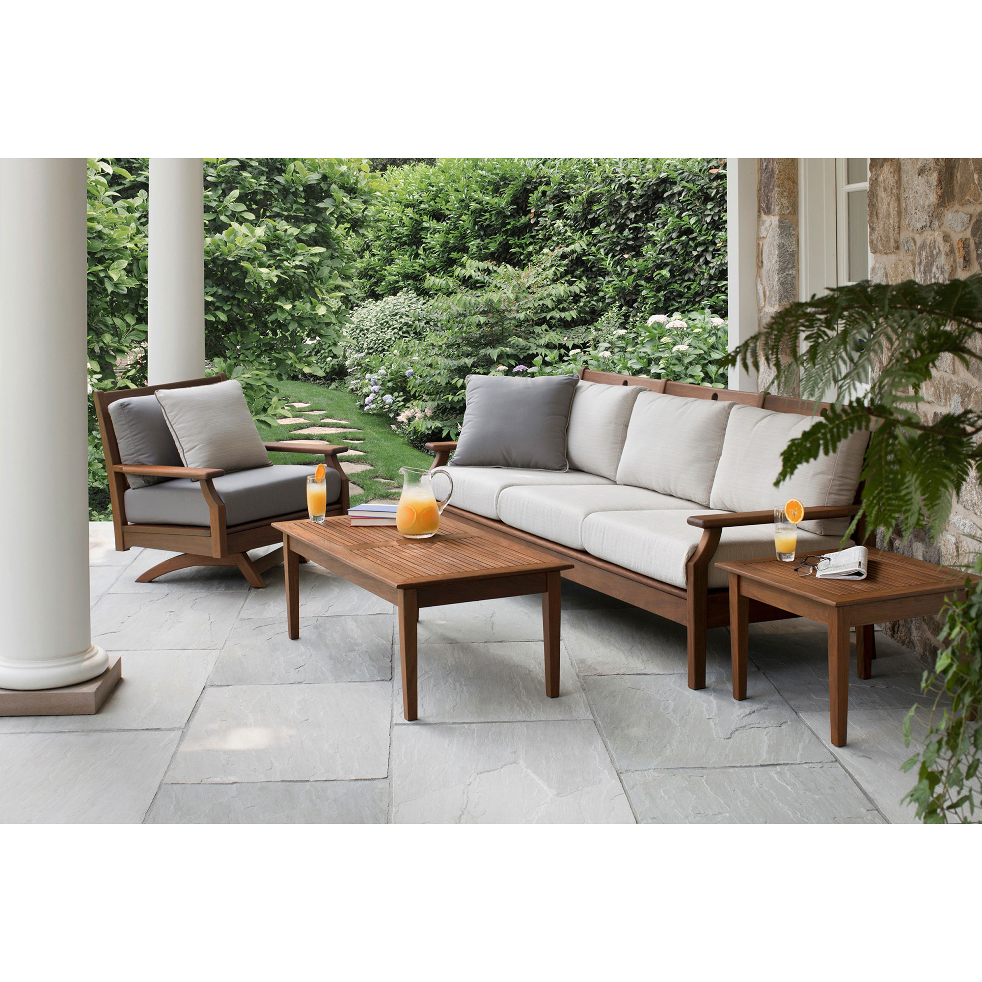 Jensen Outdoor Opal Ipe Wood Swivel Rocking Lounge Chair | AuthenTEAK