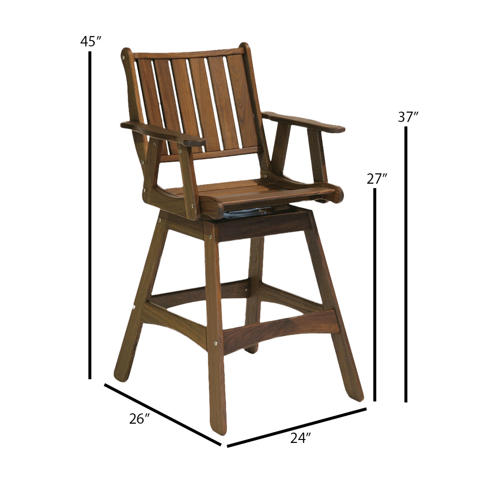 Jensen Outdoor Heritage Integra Ipe Wood Counter Armchair | AuthenTEAK