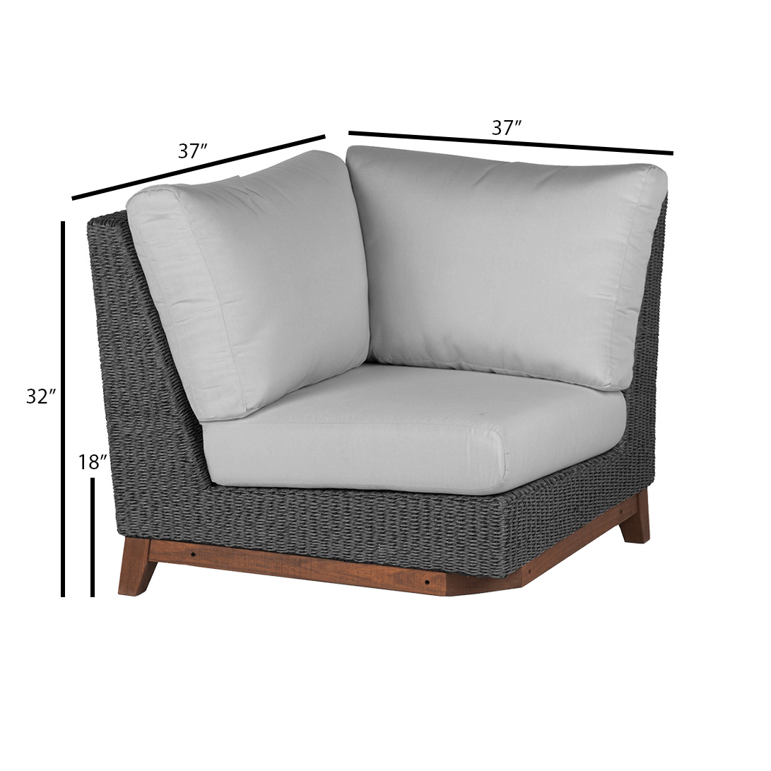 Jensen Outdoor Coral Woven Corner Outdoor Sectional Unit - Gray ...
